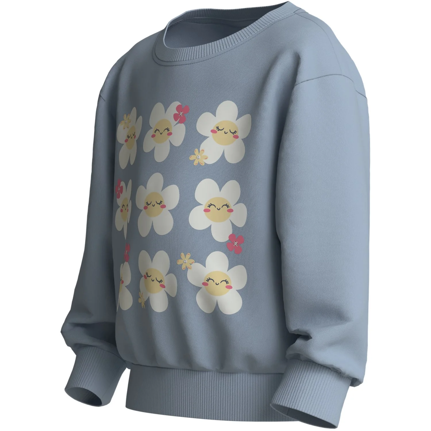 Name It Subdued Blue Happy Flowers Nmfvasacha Ls Nreg Sweat Unb - Image 2