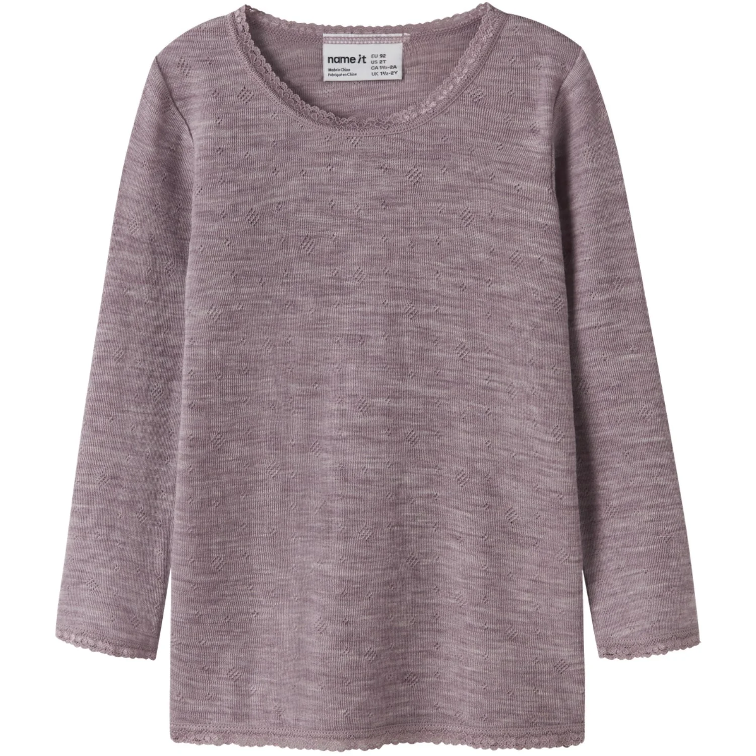 Name It Toadstool Nmfwang Wool Needle Ls Top Solid Noos