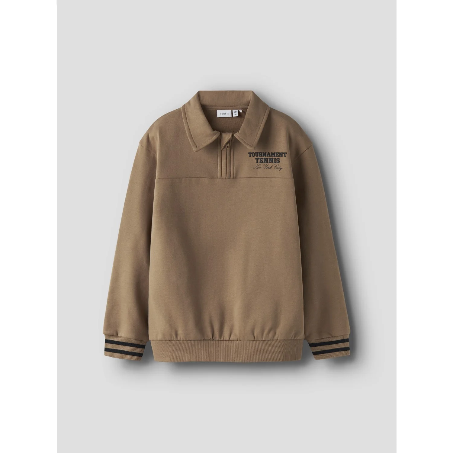 Name It Toasted Coconut Nkmtrent Ls Nreg Sweat Polo Bru - Image 5
