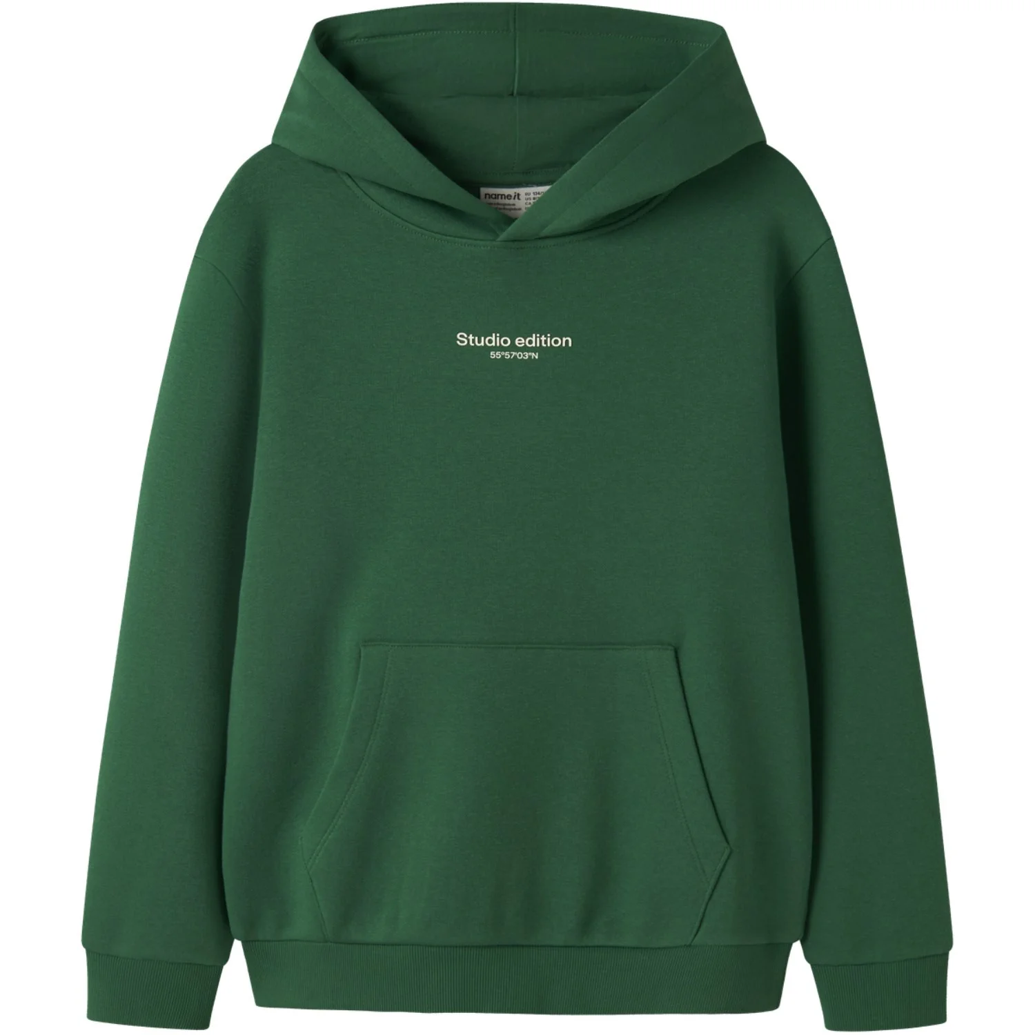 Name It Verdant Green W. Jet Stream Print Nkmbrody Ls Nreg Sweat Wh Bru Noos