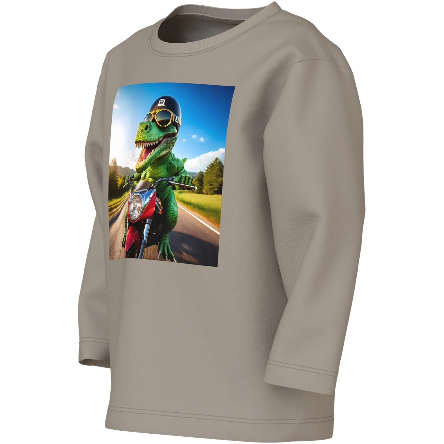 Name It Vintage Khaki Dino Motorcycle Nmmvoto Ls Nreg Top - Image 2