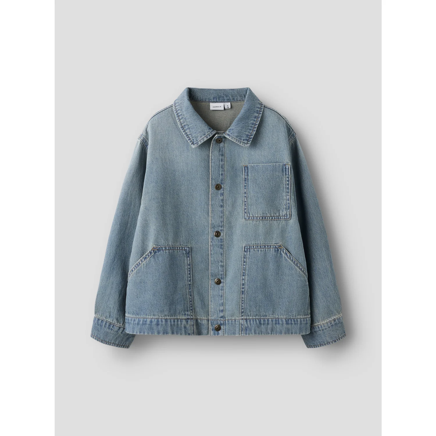 Name It Vintage Medium Blue Denim Nkmtom Oz Dnm Ls Shirt 3550-Oz H - Image 5