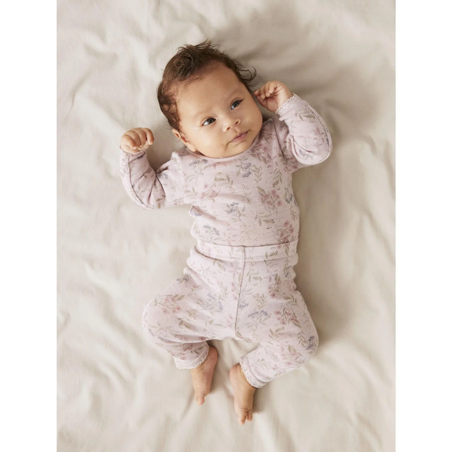 Name It Violet Ice Flowers And Leafs Nbfwang Wool Needle Leggings Noos - Image 2