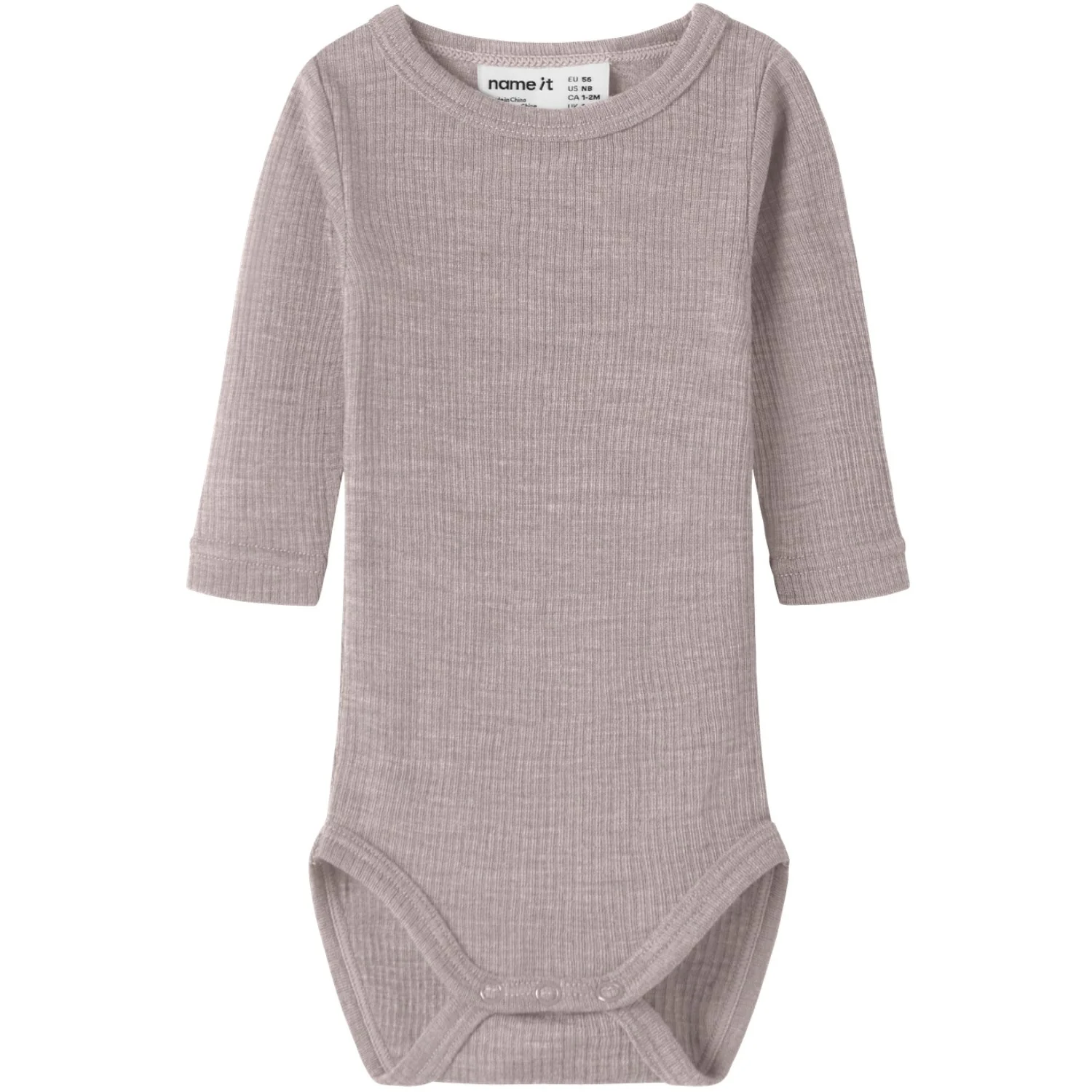 Name It Violet Ice Nbnwax Wool Rib Ls Body Noos