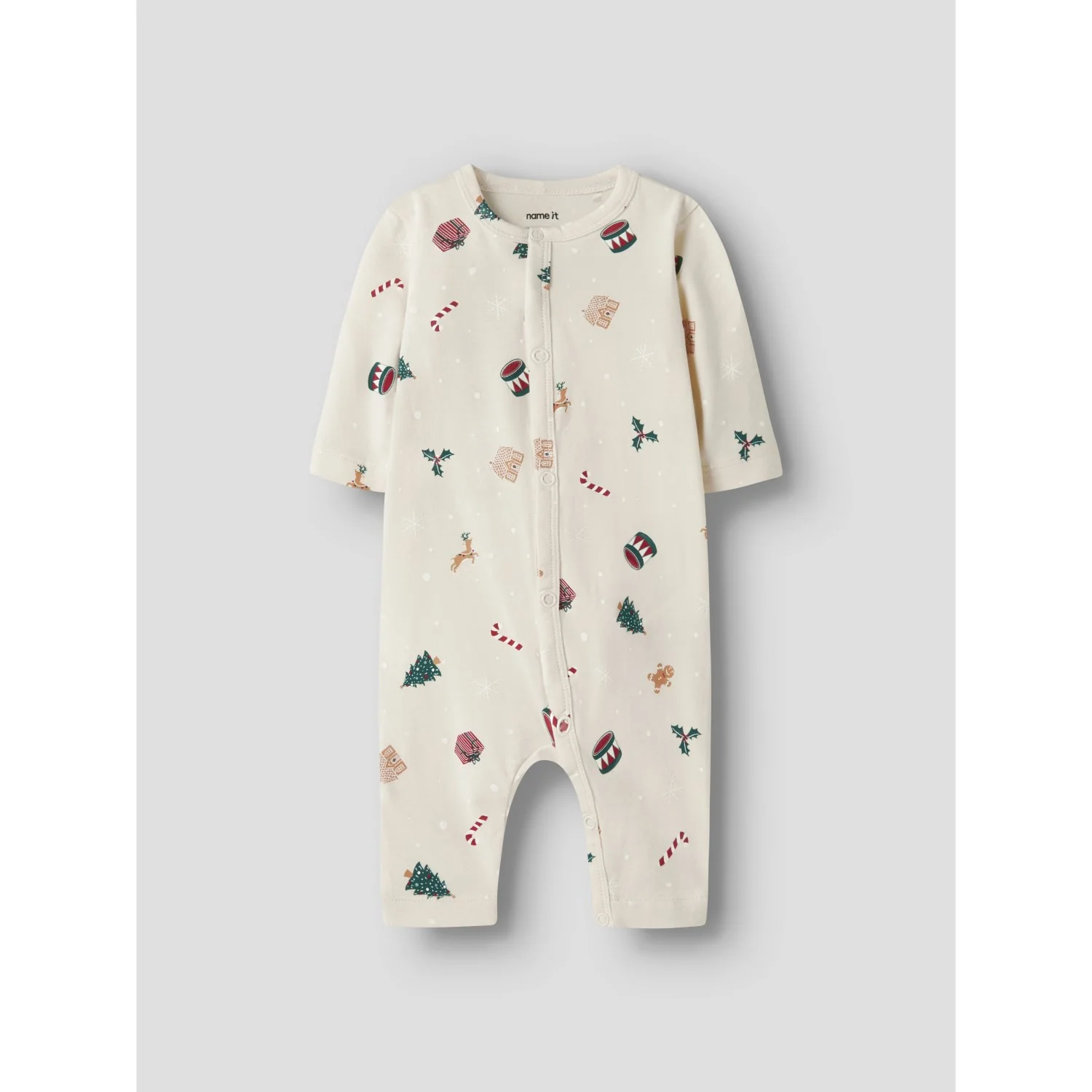 Name It Whitecap Gray Xmas AOP Nbnvismas Ls Nightsuit - Image 4