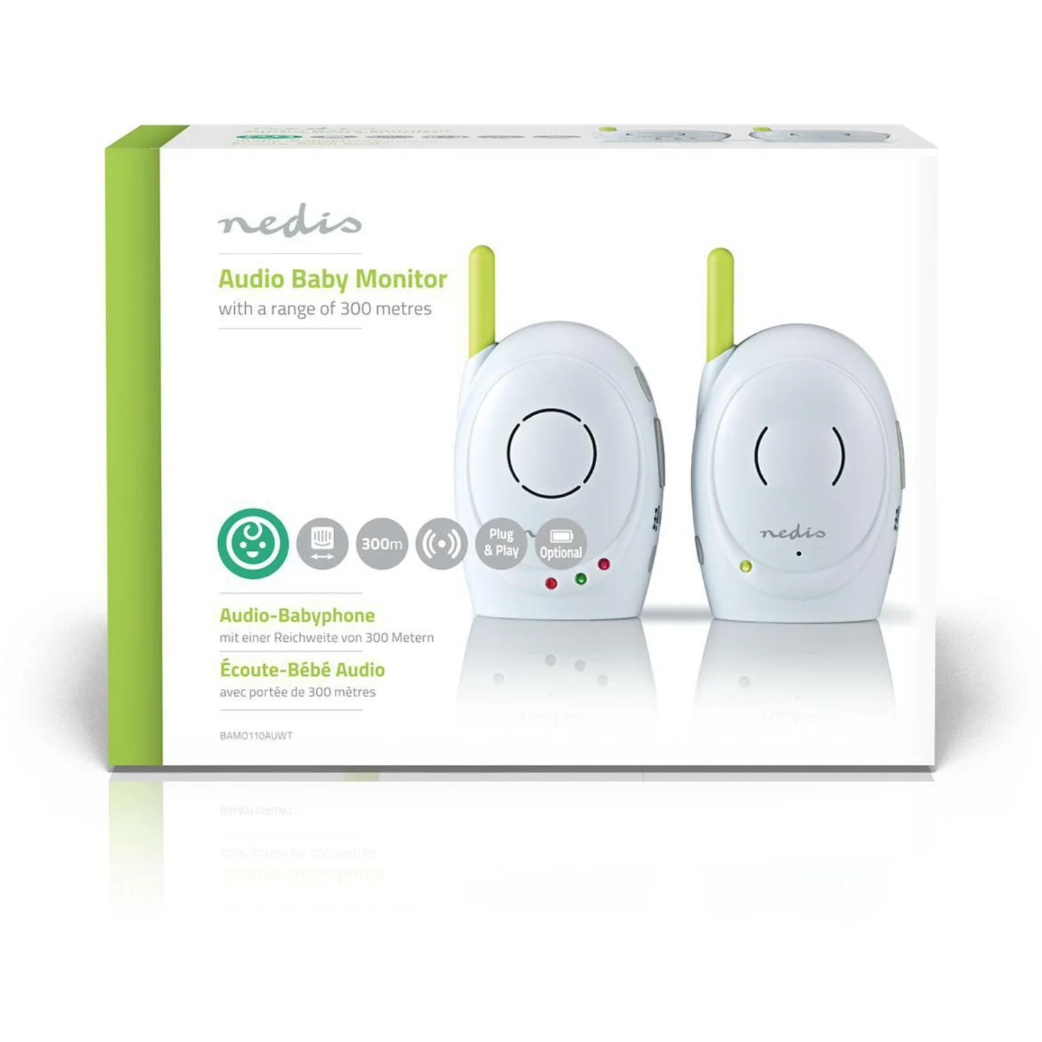 Nedis White/Green Wireless Baby Monitor - Image 5
