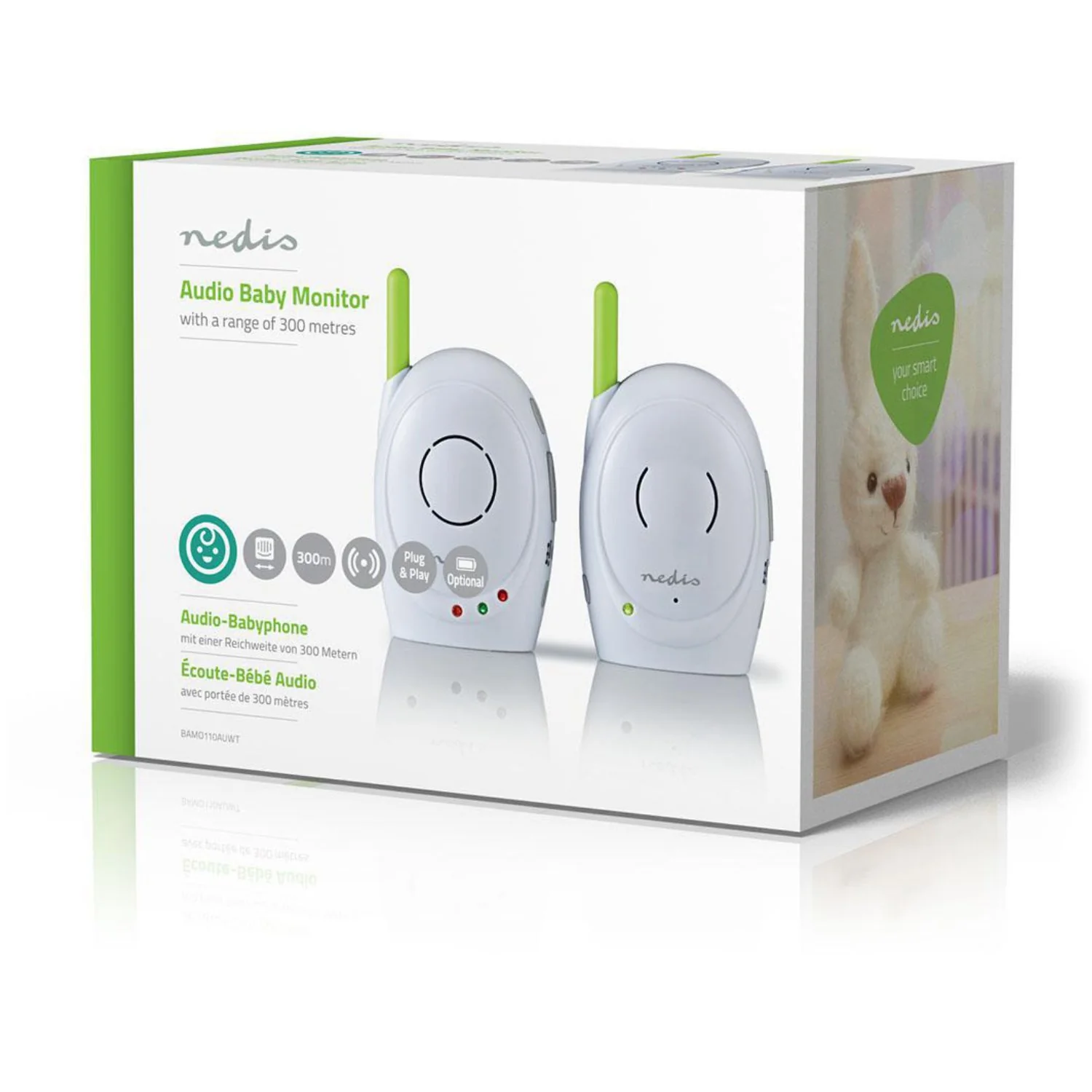 Nedis White/Green Wireless Baby Monitor - Image 6