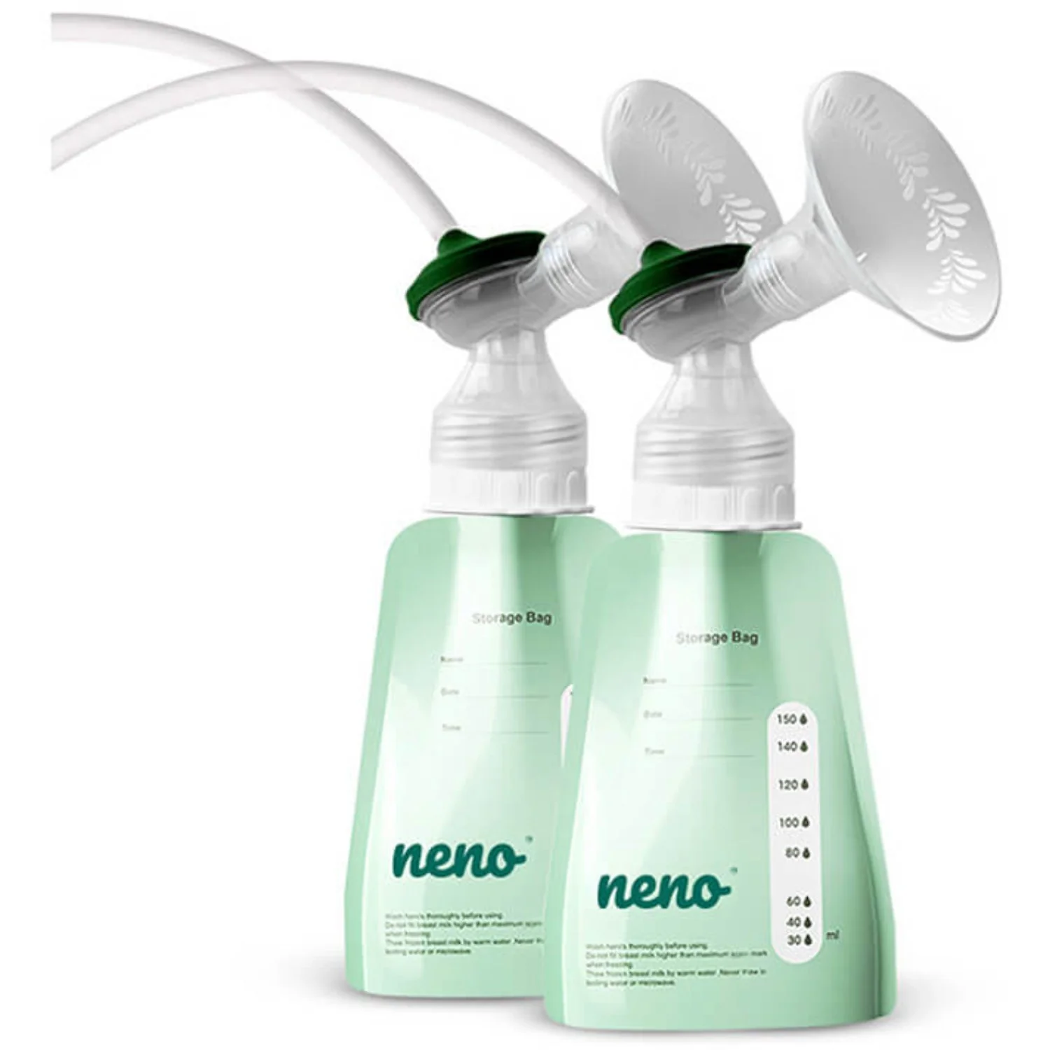 Neno Green Storage Bags Breast Milk 20 Sachets + Adapter - Image 4