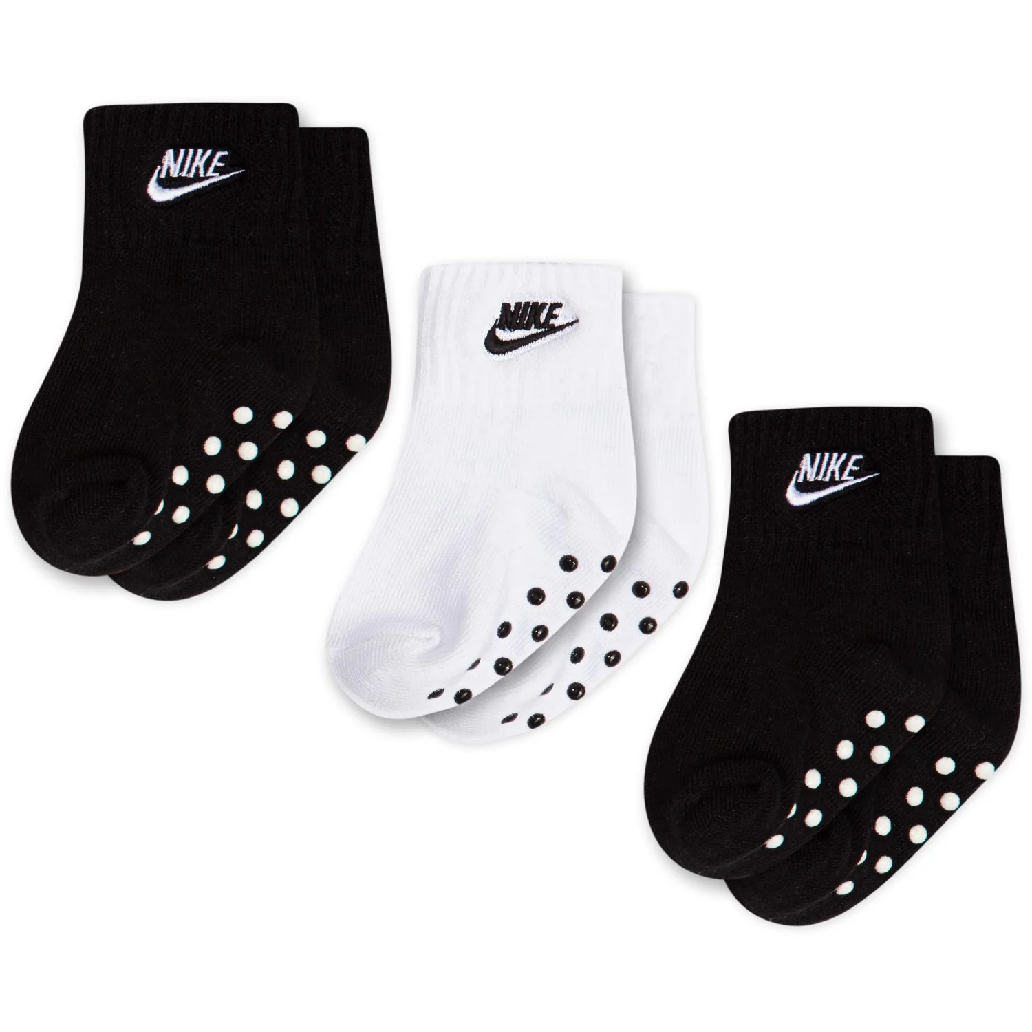 NIKE Black Core Futura Gripper 3-Pack Socks