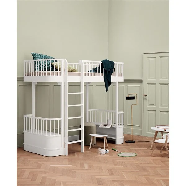 Oliver Furniture Wood Loft Bed w. Ladder White/Oak - Image 2