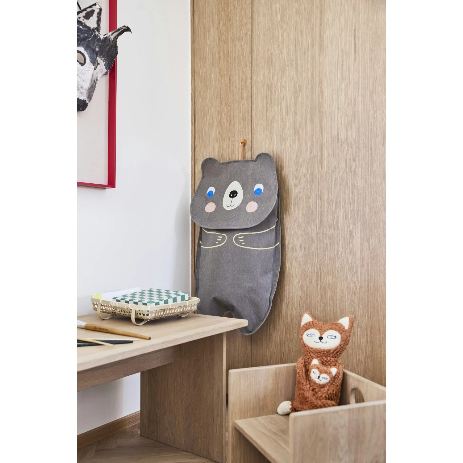 OYOY Brown Darling Bear Wall Storage - Image 2