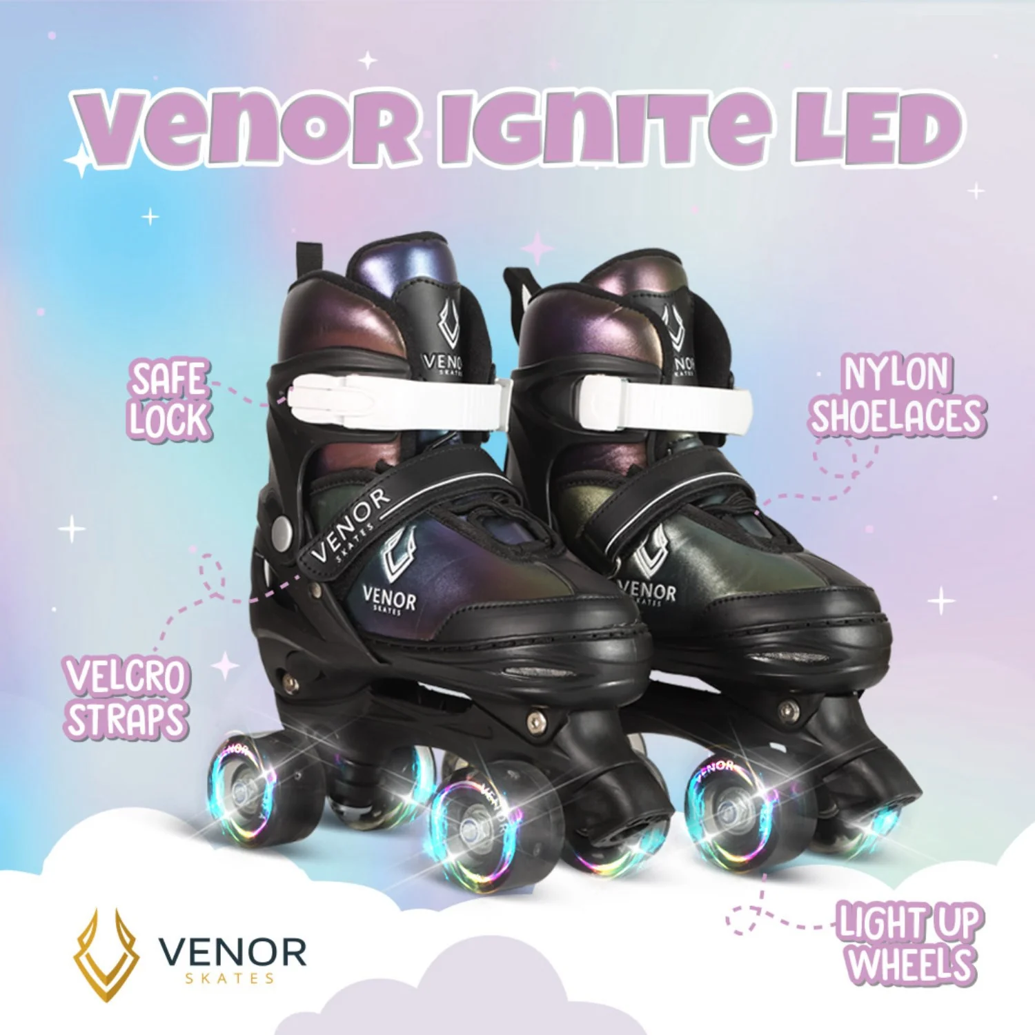 VENOR Chameleon Rainbow Ignite LED Roller Skates - Image 9