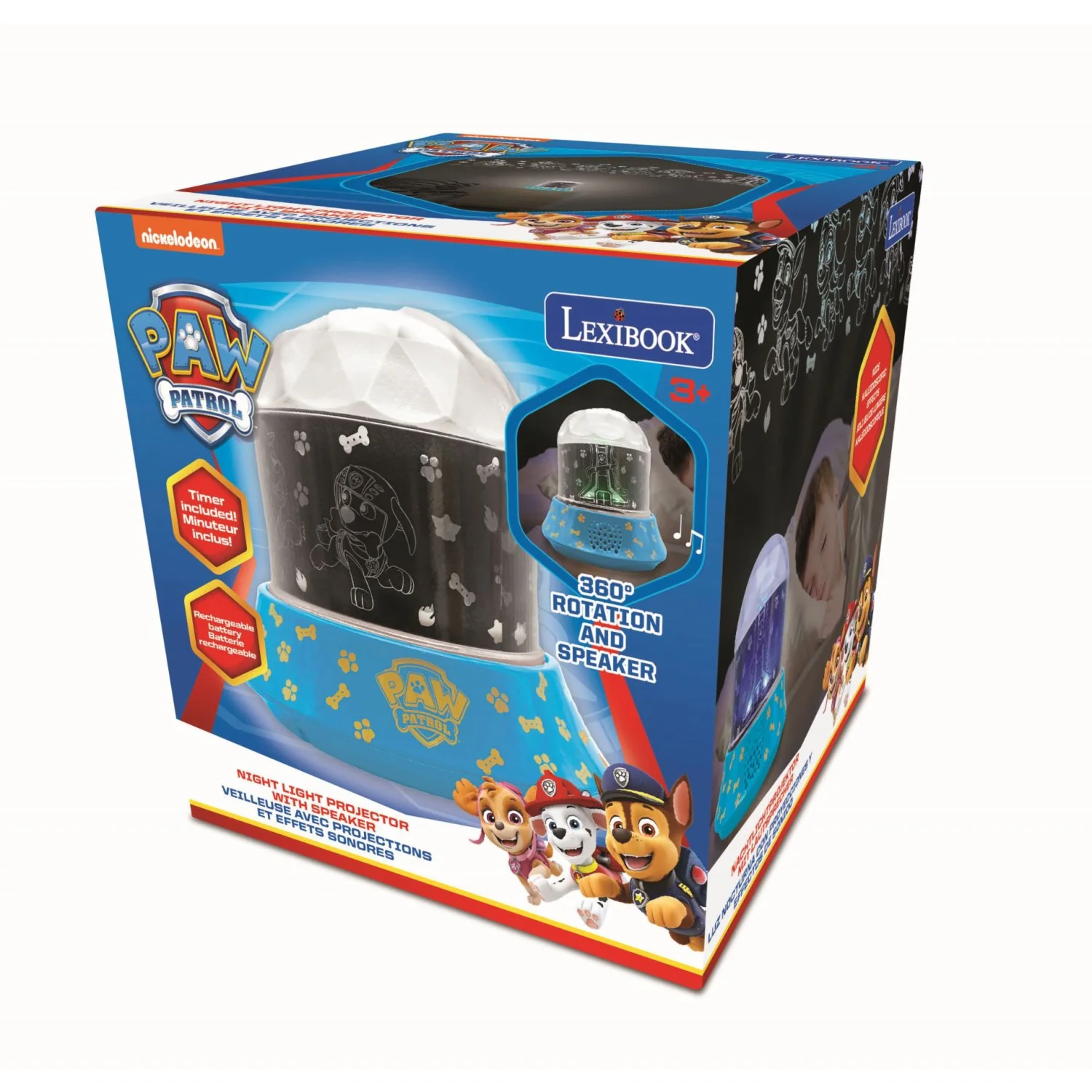 Lexibook Paw Patrol Night Light Projector with Speaker