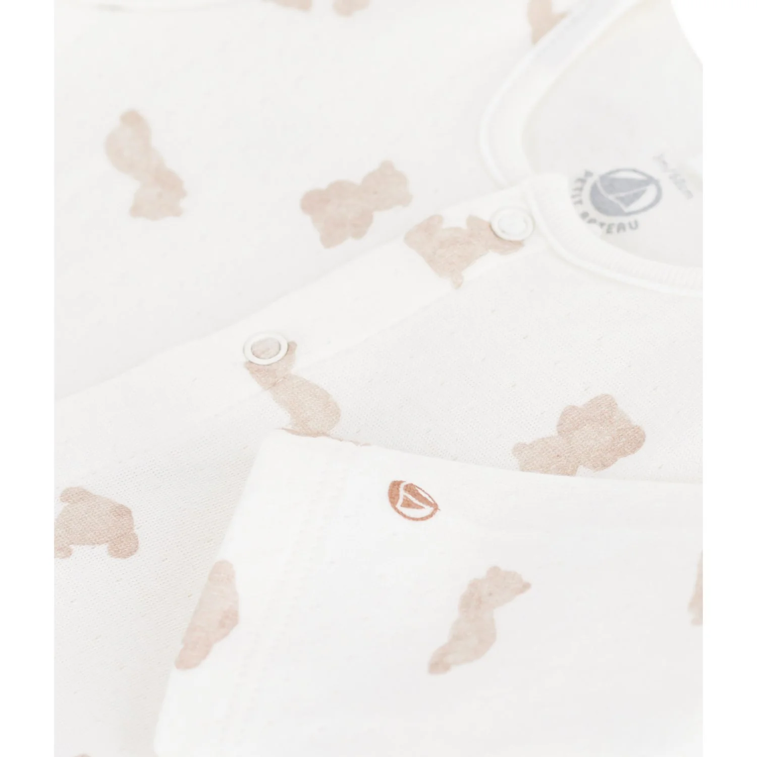 Petit Bateau Marshmallow/Brown Nightsuit - Image 4