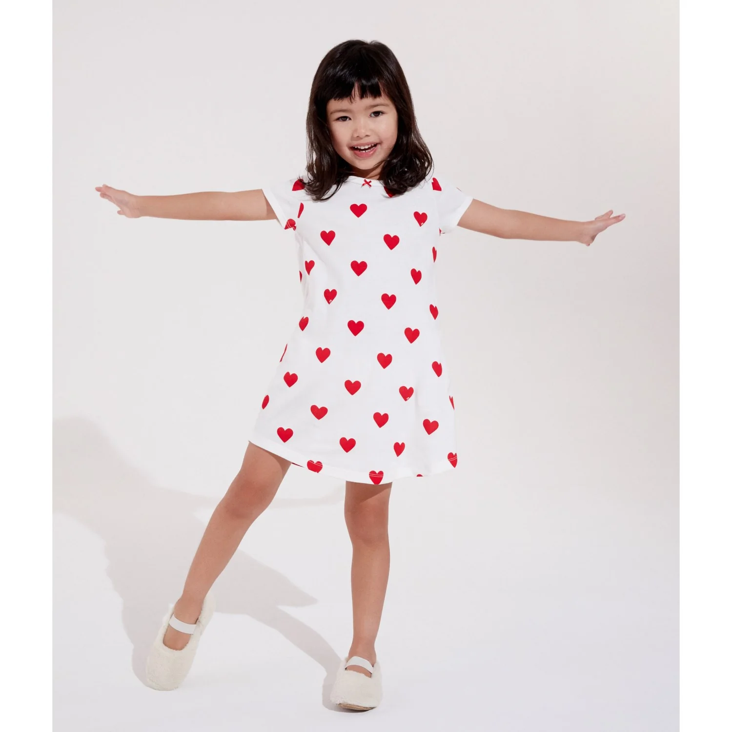 Petit Bateau Hearts Short Sleeve Dress - Image 2