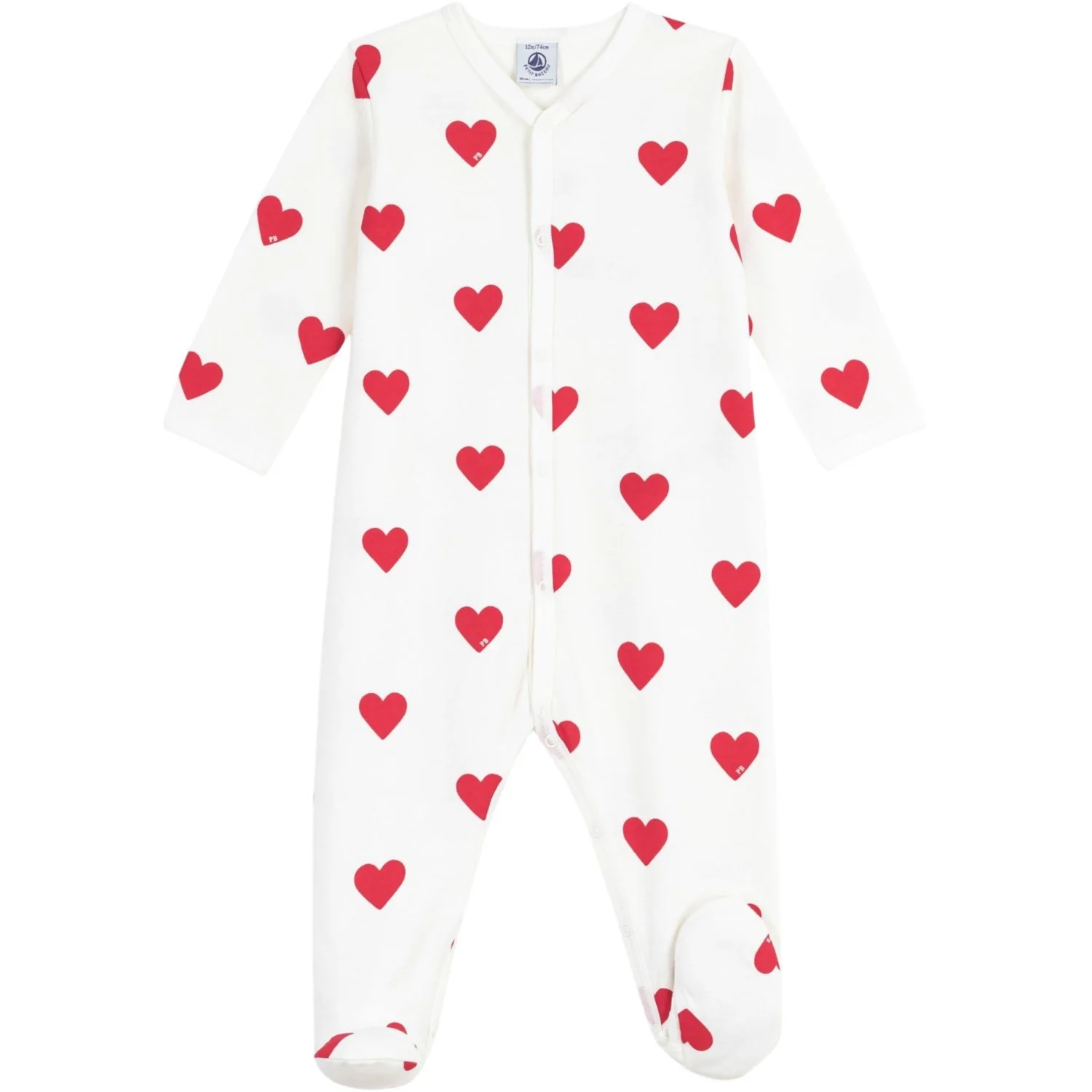 Petit Bateau Hearts Sleepsuit - Image 5