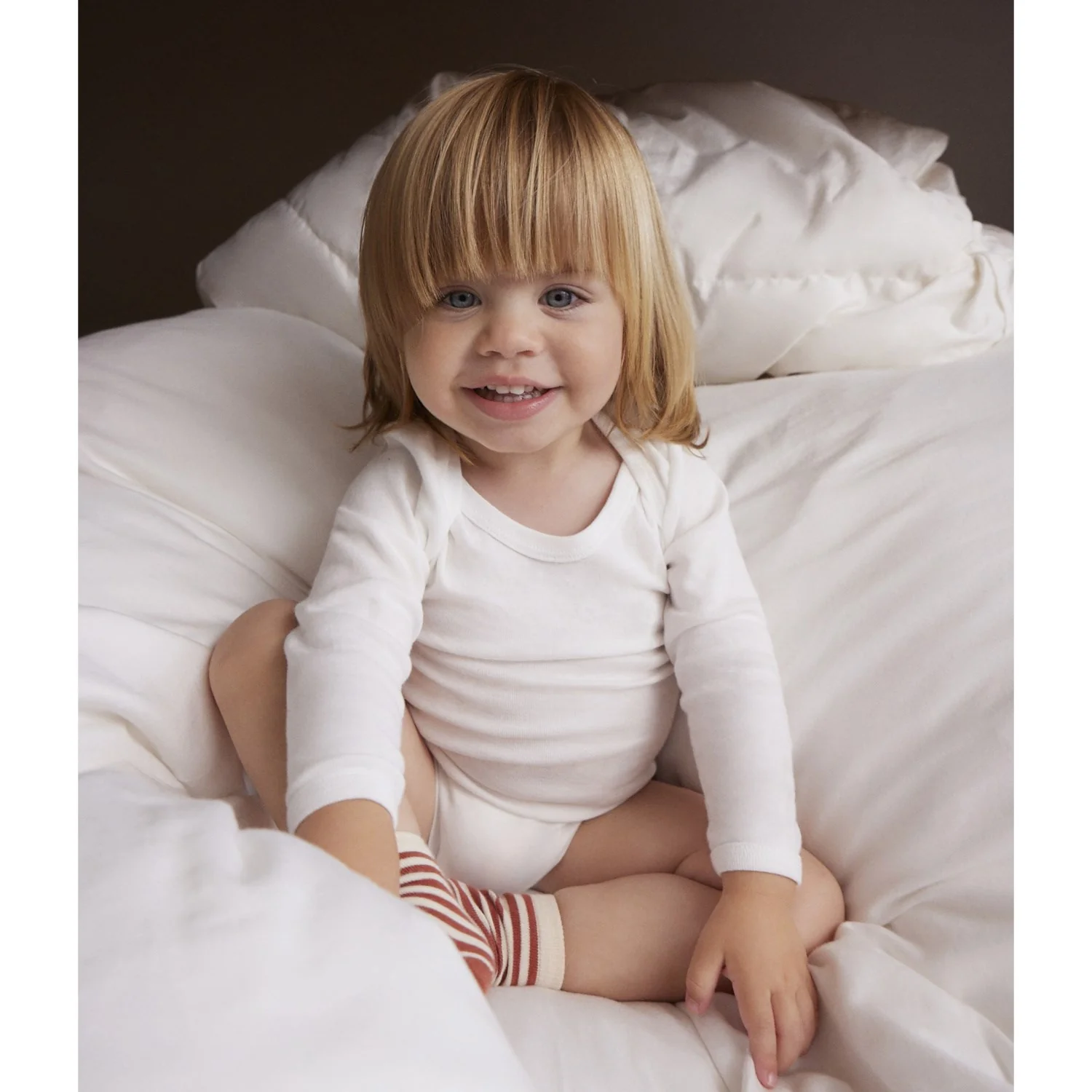 Petit Bateau White Long Sleeve Bodysuit 2-Pack - Image 3