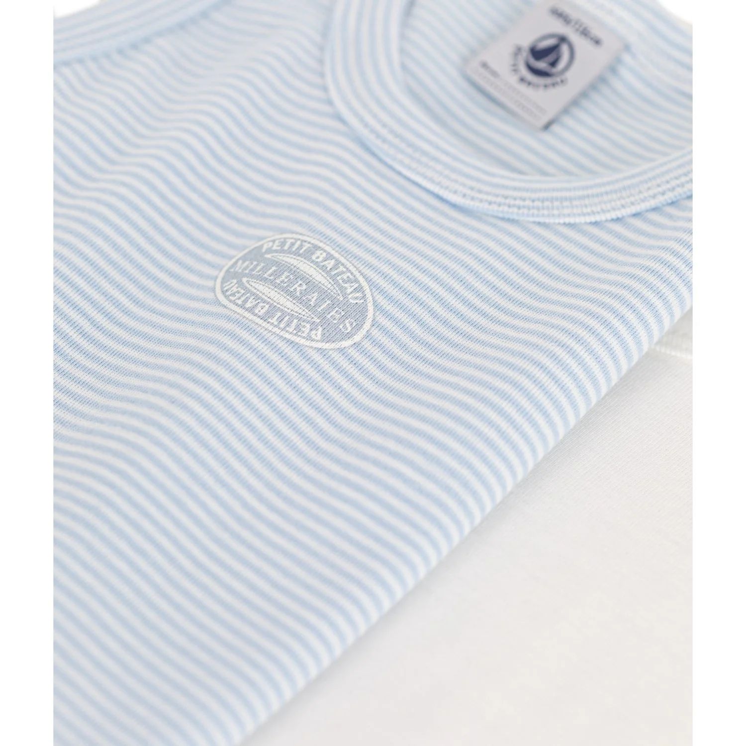 Petit Bateau Blue Stripe Undershirt 2-pack - Image 3