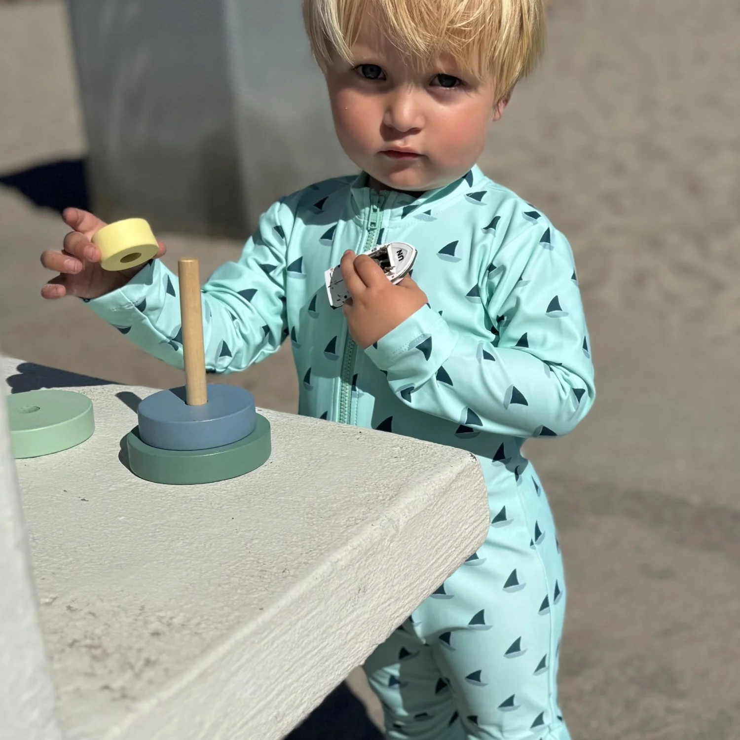 Petit Crabe Aqua Boat Lou Basic Sunsuit L/S - Image 3