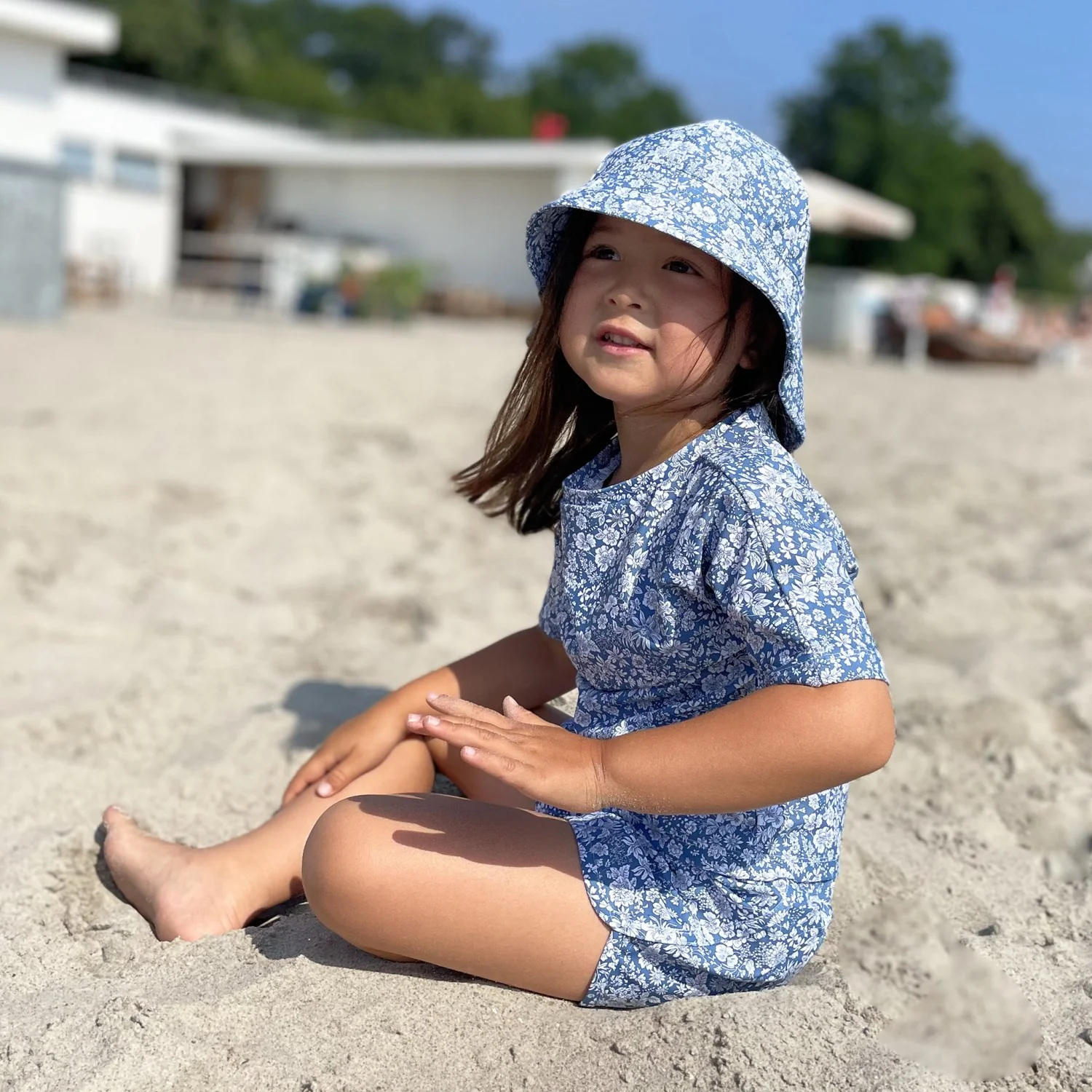 Petit Crabe Evening Sky (Made With Liberty© Fabric) Alexa Swim Shorts - Image 2
