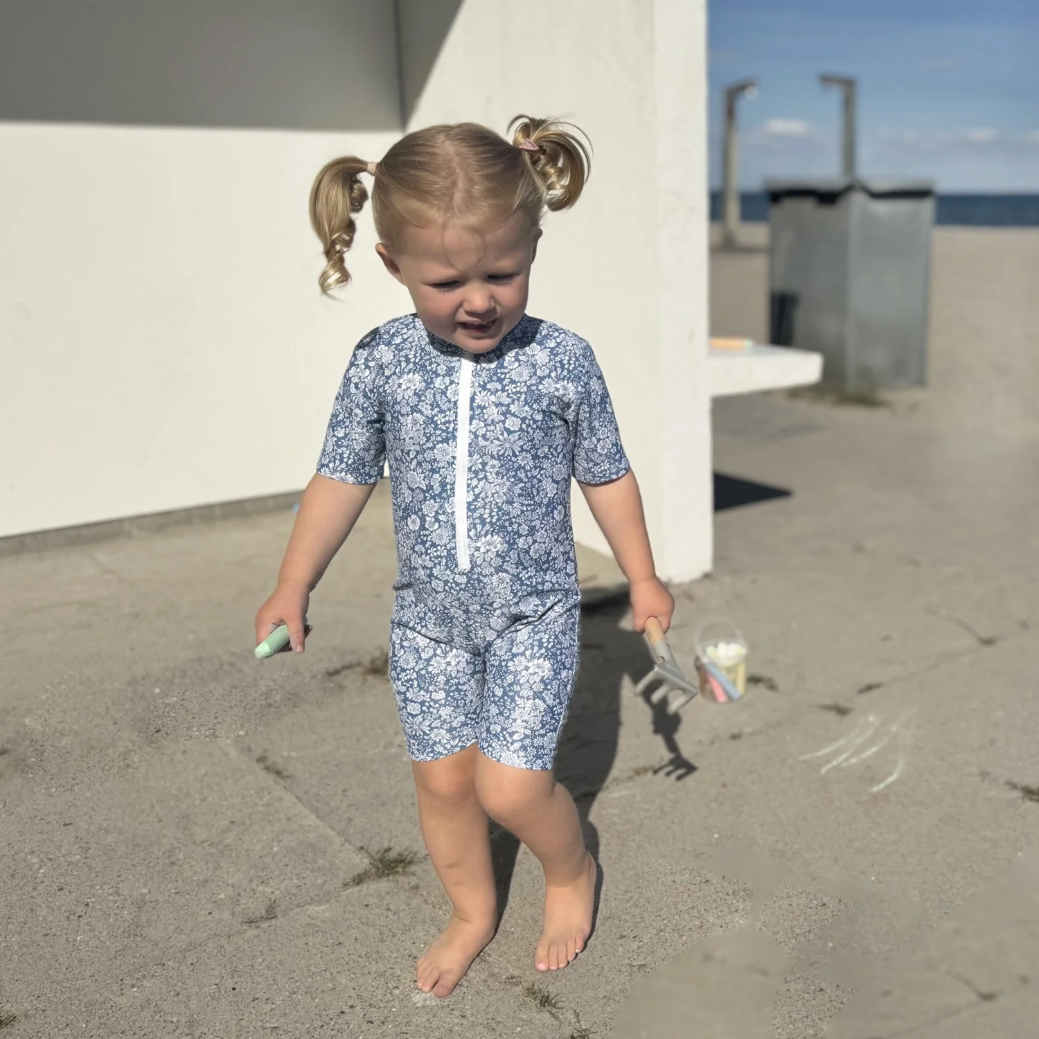 Petit Crabe Evening Sky (Made With Liberty© Fabric) Natsu Sunsuit S/S - Image 3