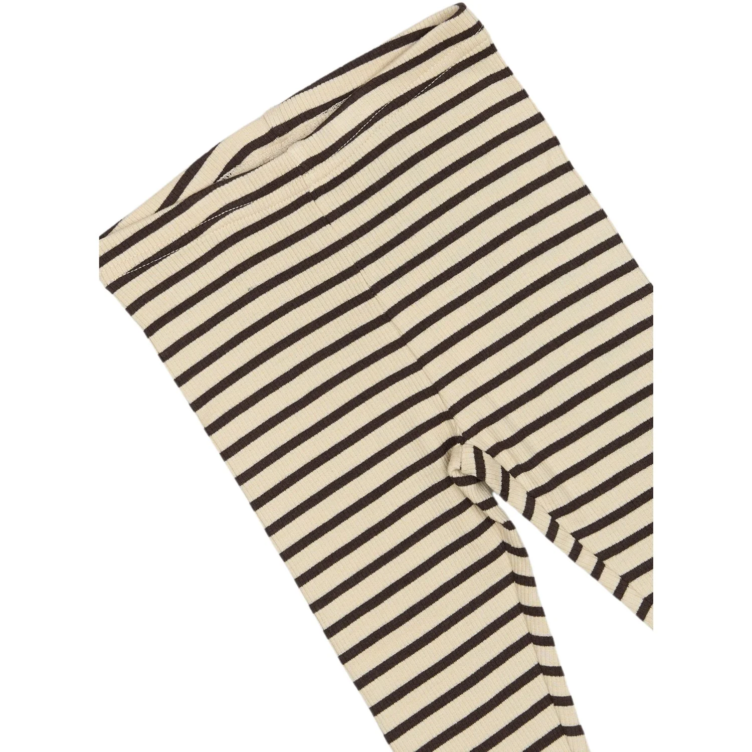 Petit Piao Coffee Bean/off White Legging Modal Striped - Image 2