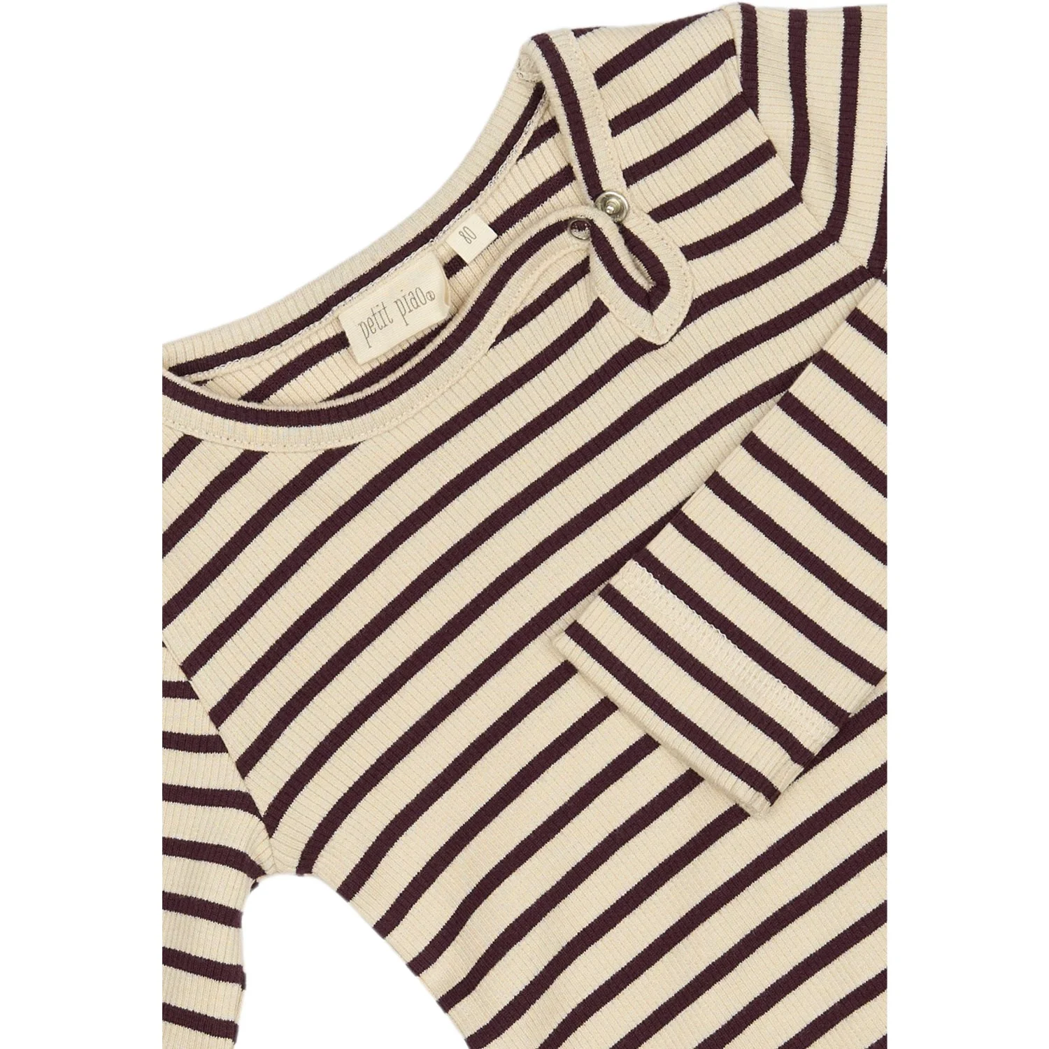 Petit Piao Dark Grape/off White Body L/S Modal Striped - Image 2