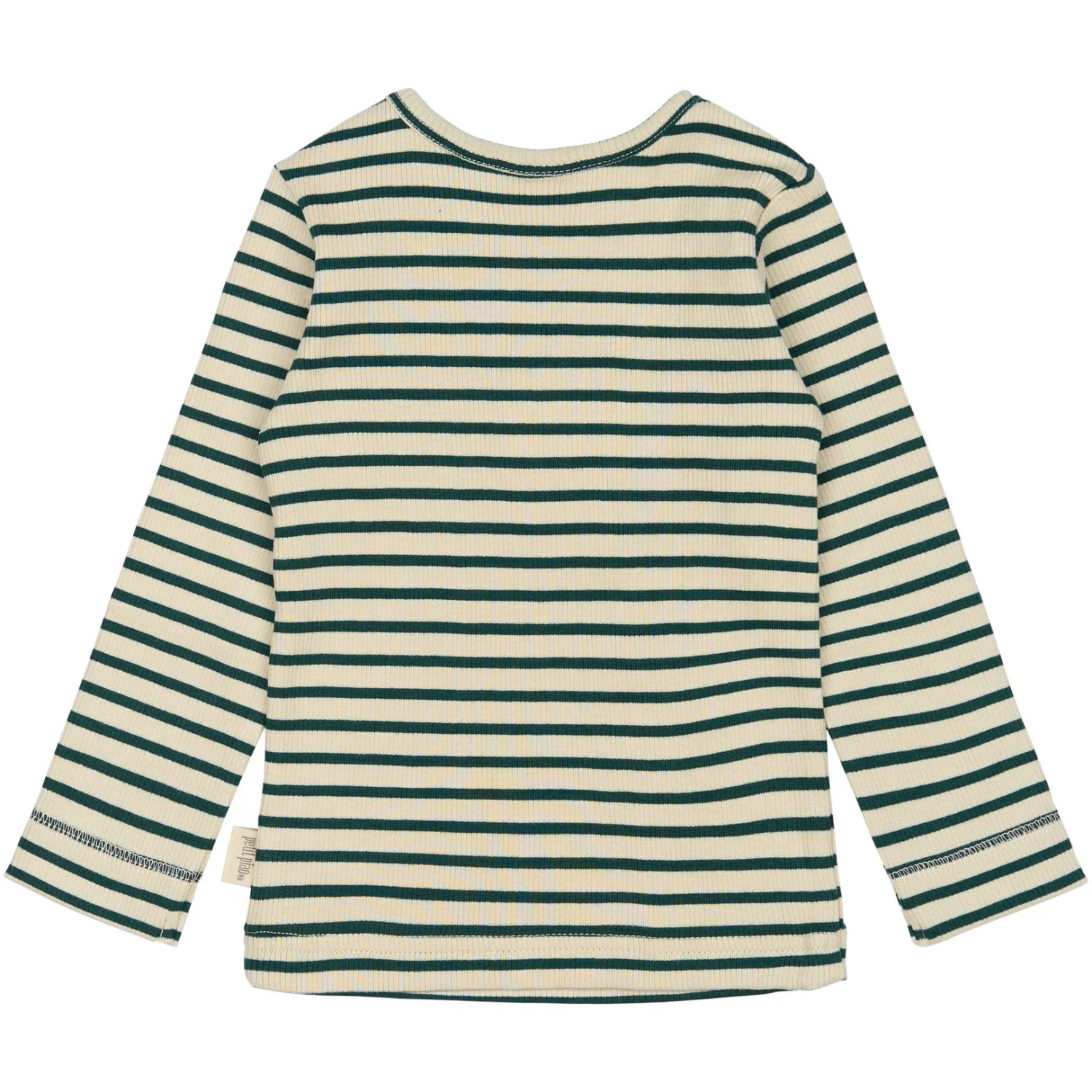 Petit Piao Dark Sea/off White T-shirt L/S Modal Striped - Image 3