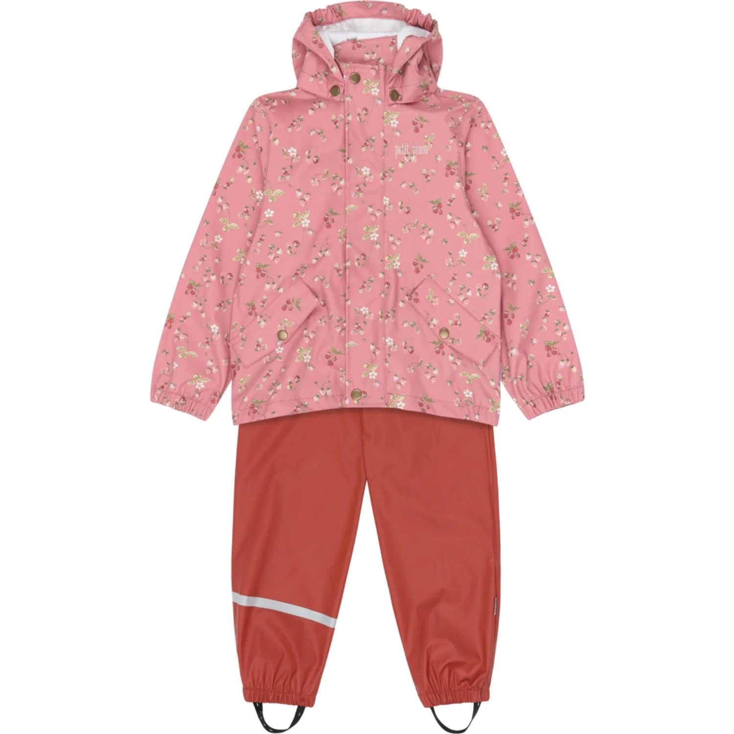Petit Piao Dusty Rose Strawberry AOP PPDai Rainwear Set