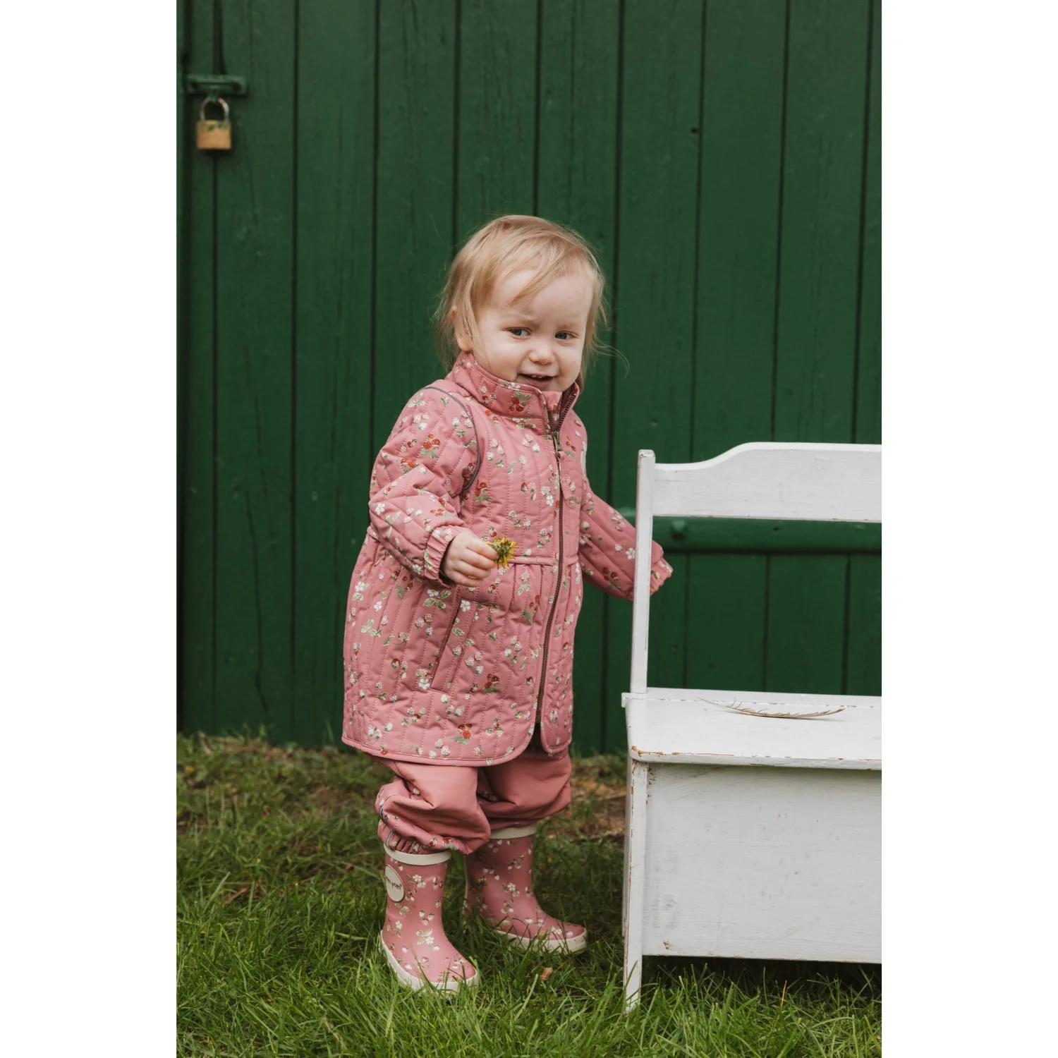 Petit Piao Dusty Rose Strawberry AOP PPEver Thermo Pants - Image 2