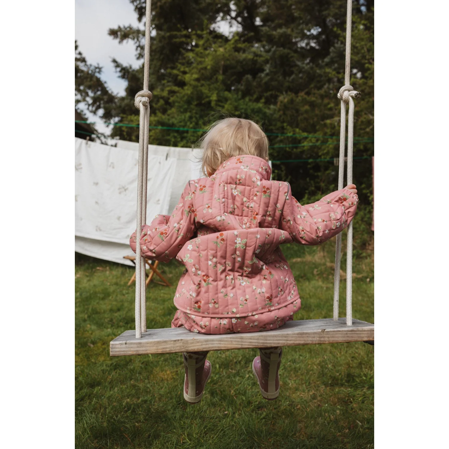 Petit Piao Dusty Rose Strawberry AOP PPEver Thermo Pants - Image 3