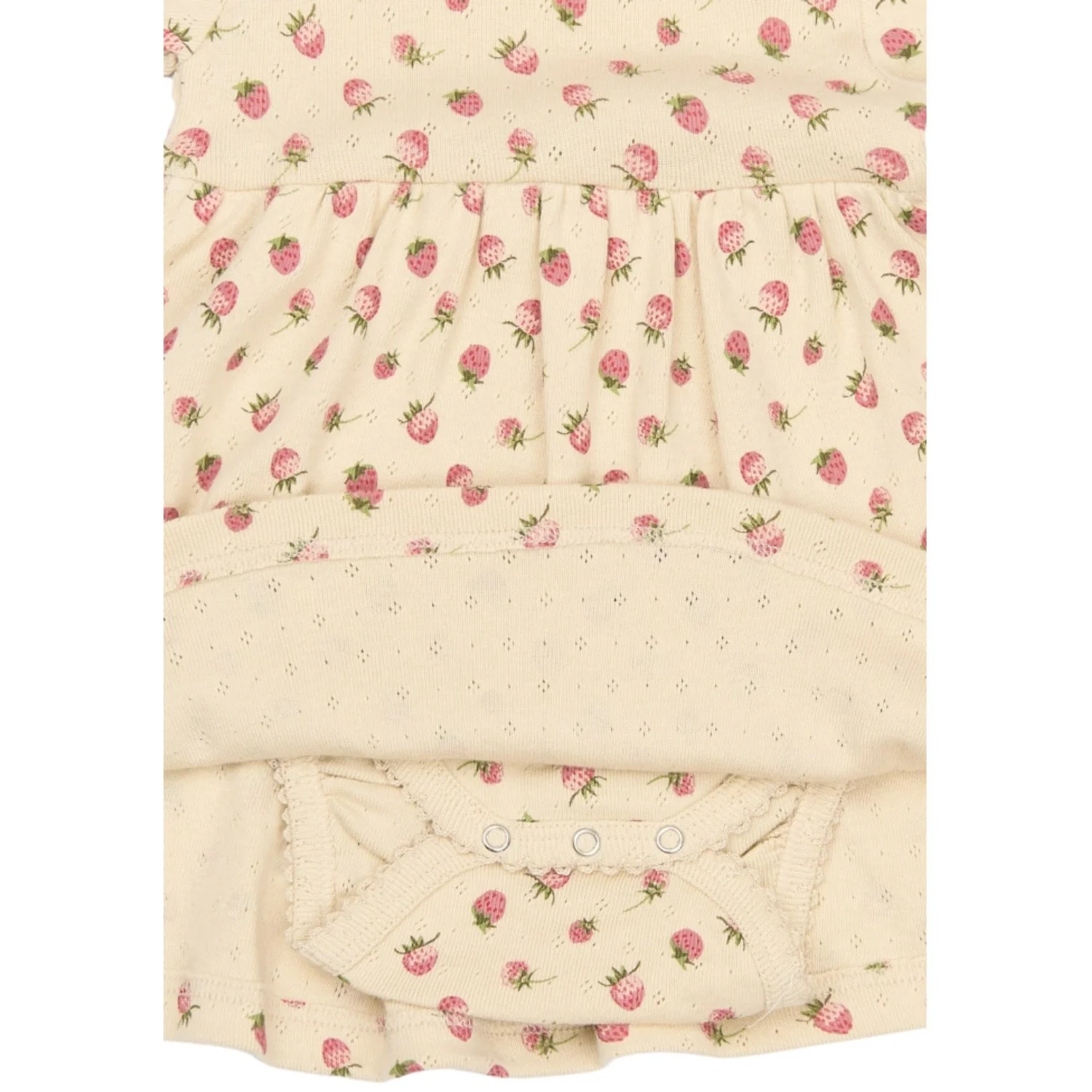 Petit Piao Fog Strawberry AOP PPDea L_S Body Dress Fold NB - Image 2