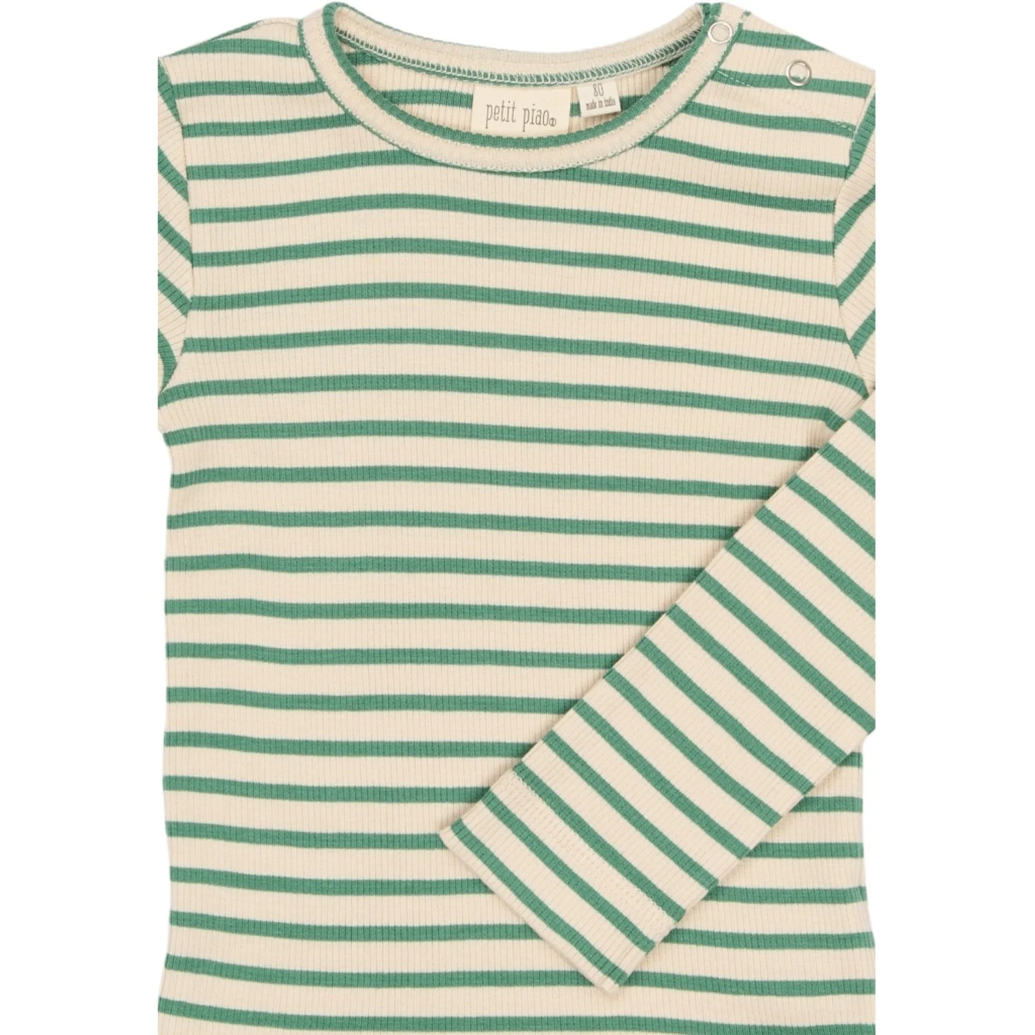 Petit Piao Frosty Spruce Striped PPSky L_S Tee - Image 4