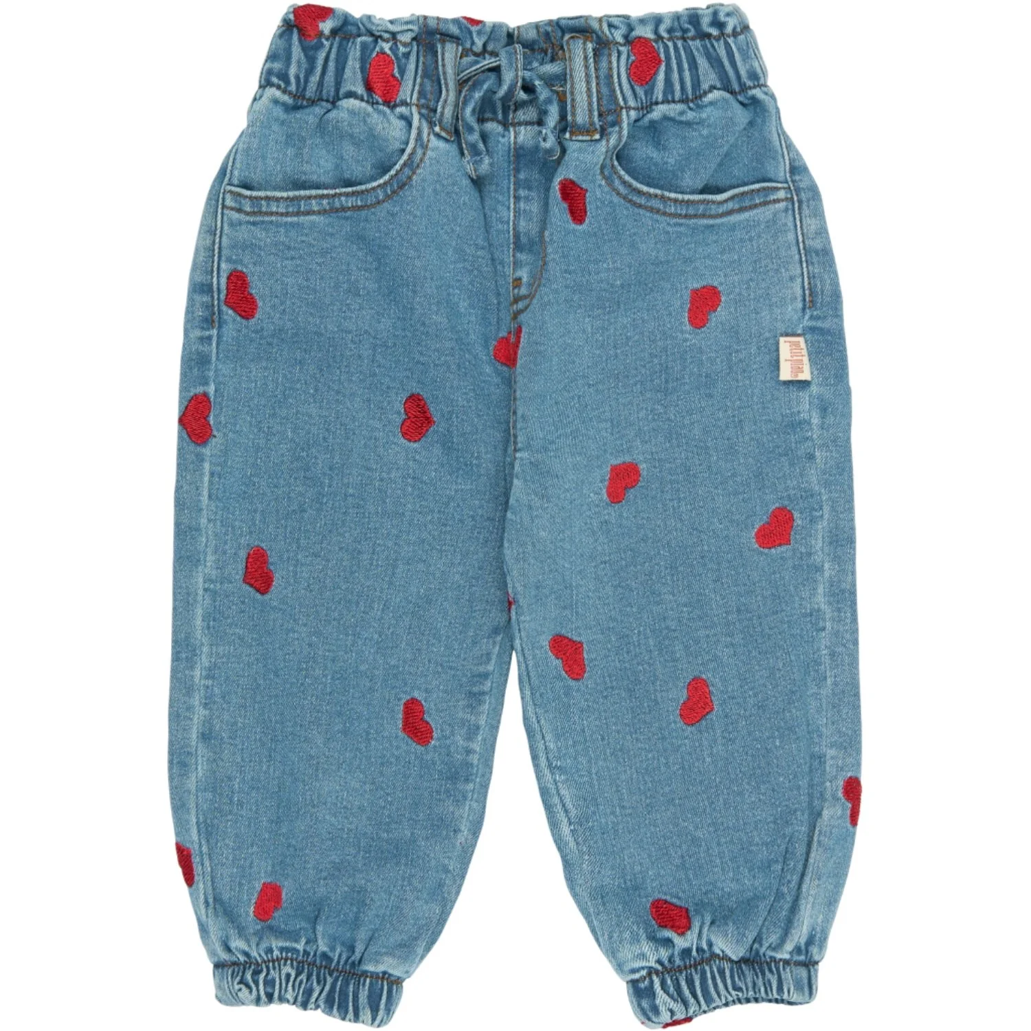 Petit Piao Light Blue Denim EMB PPEva Denim Pants