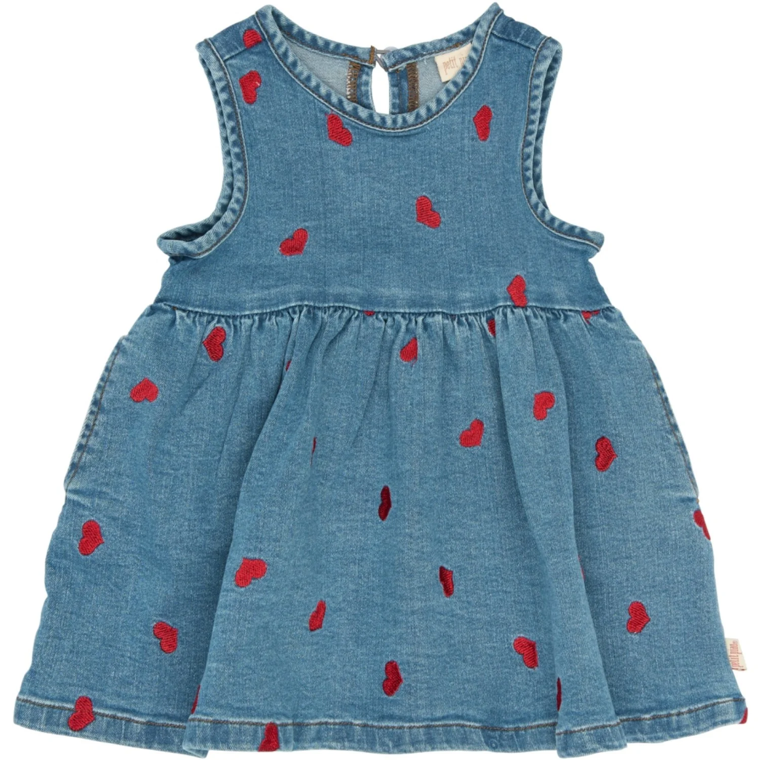 Petit Piao Light Blue Denim EMB PPEva S_L Denim Dress