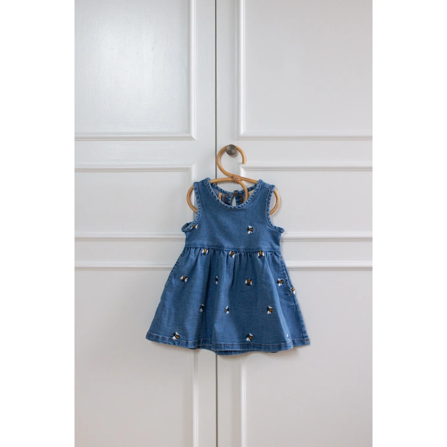 Petit Piao Light Blue Denim Emb Ppjubii S_L Denim Dress - Image 8