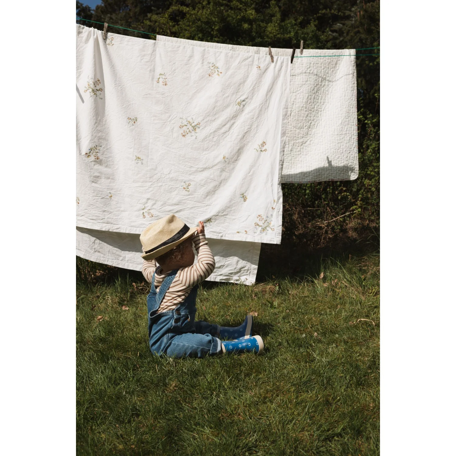 Petit Piao Light Blue Denim PPElm Denim Overalls - Image 2