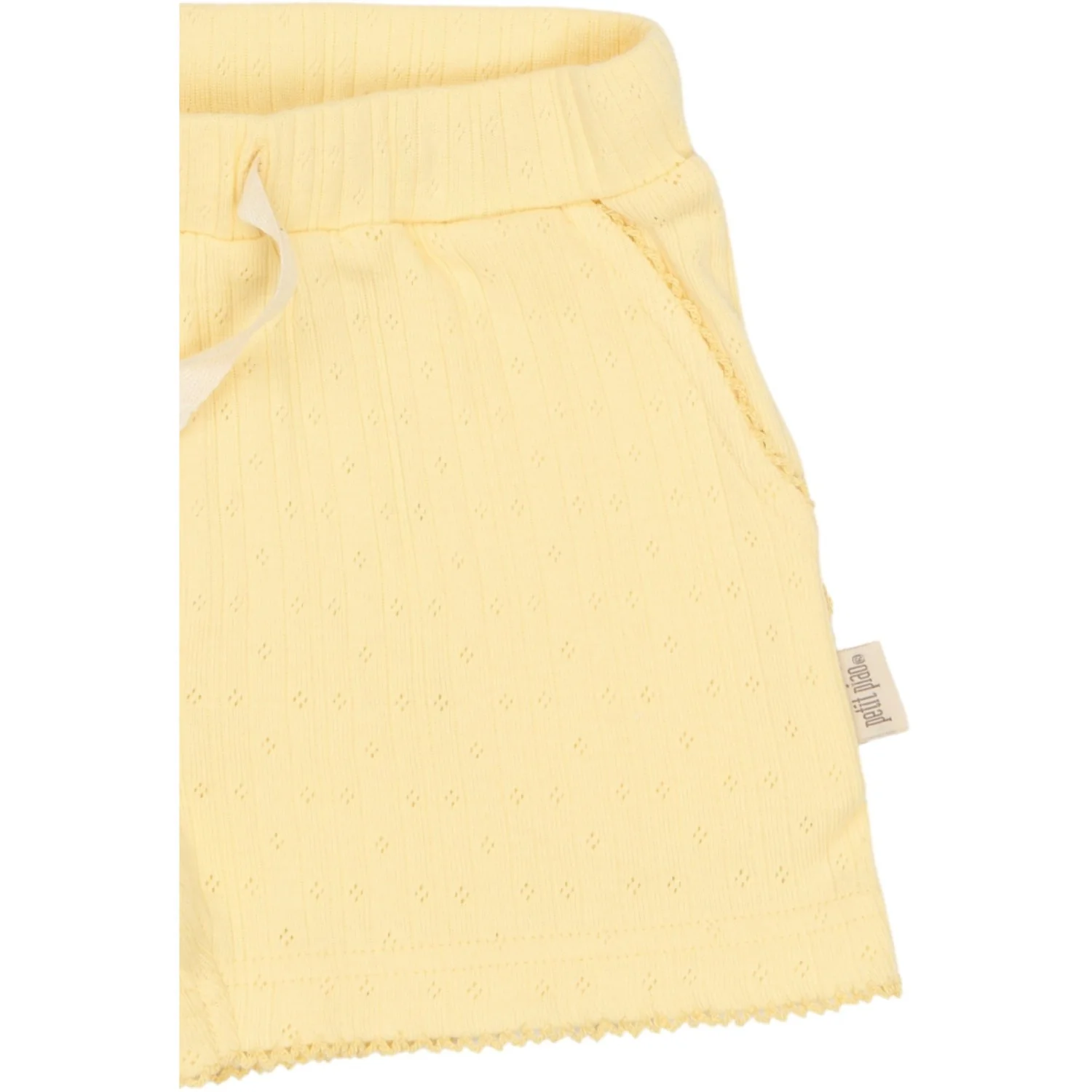 Petit Piao Mellow Yellow Ppsuze Pointelle Shorts - Image 2