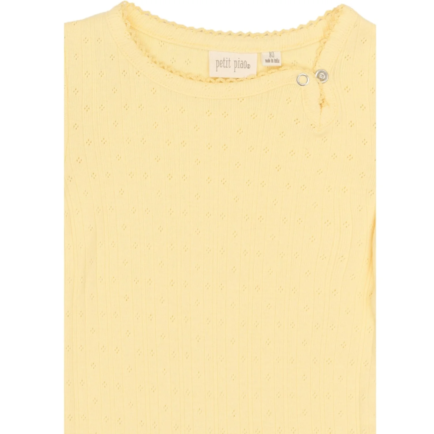 Petit Piao Mellow Yellow Ppsuze S_S Pointelle Body - Image 3