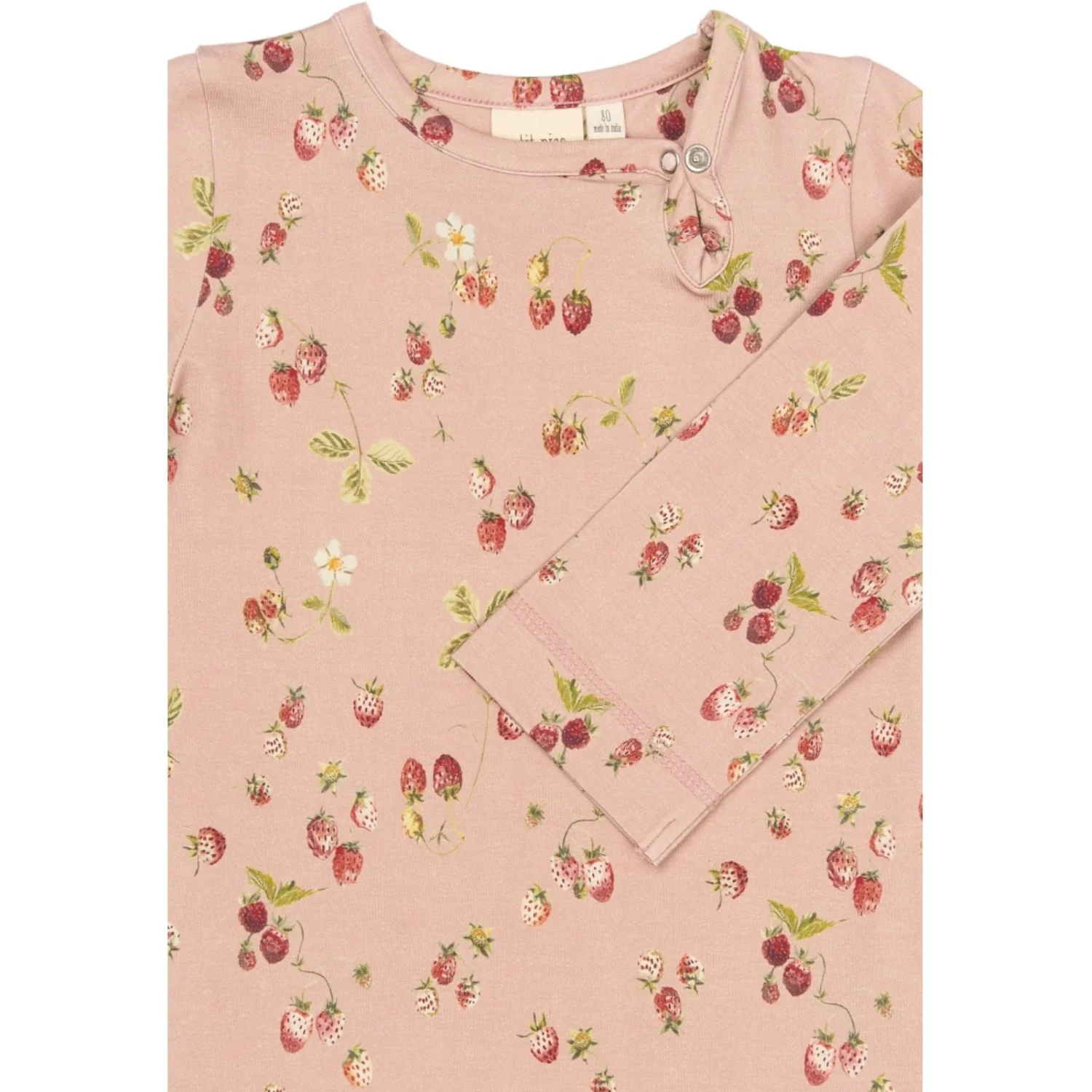 Petit Piao Misty Rose Strawberry AOP PPStar L_S Jumpsuit - Image 2