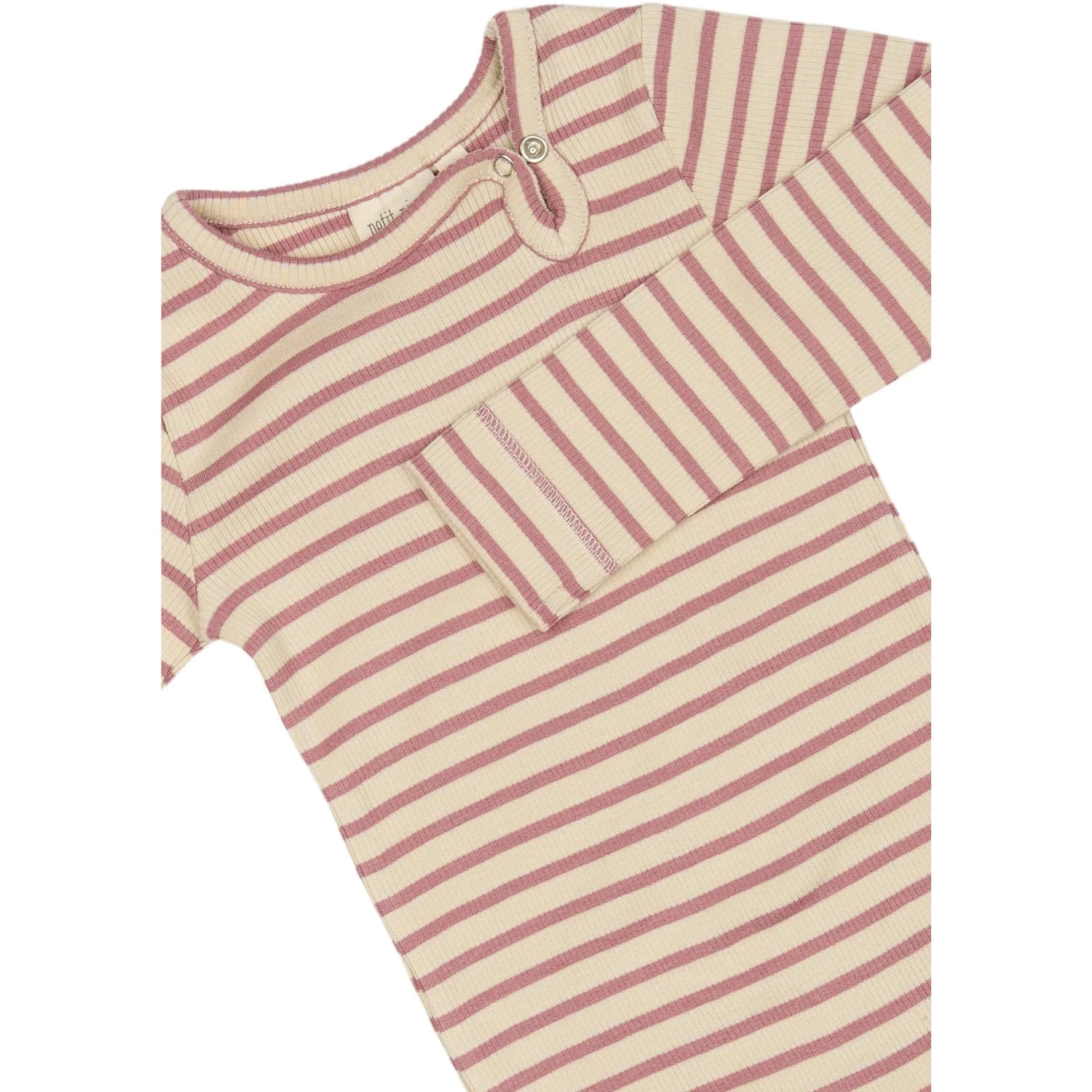 Petit Piao Nostalgic Rose/off White Body L/S Modal Striped - Image 2