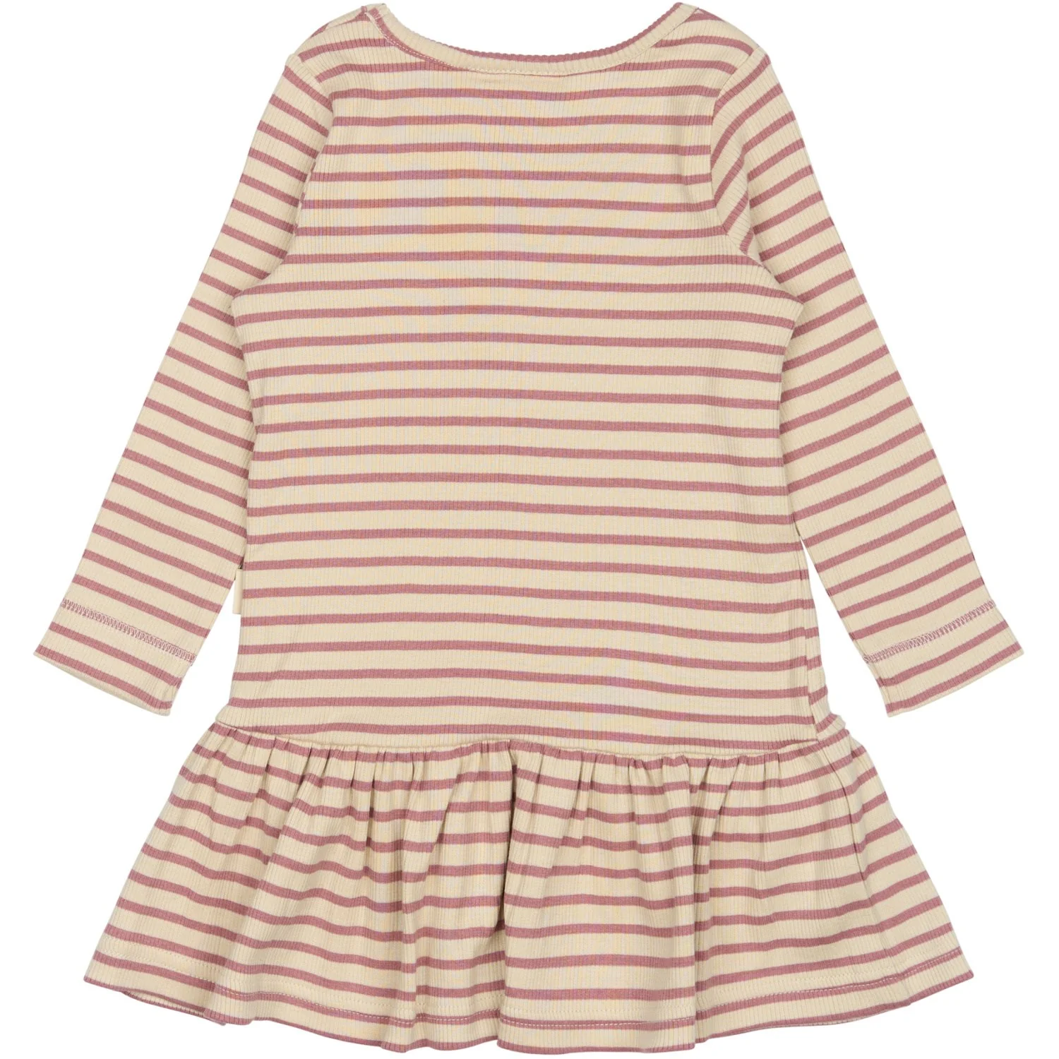 Petit Piao Nostalgic Rose/off White Dress L/S Modal Striped - Image 7