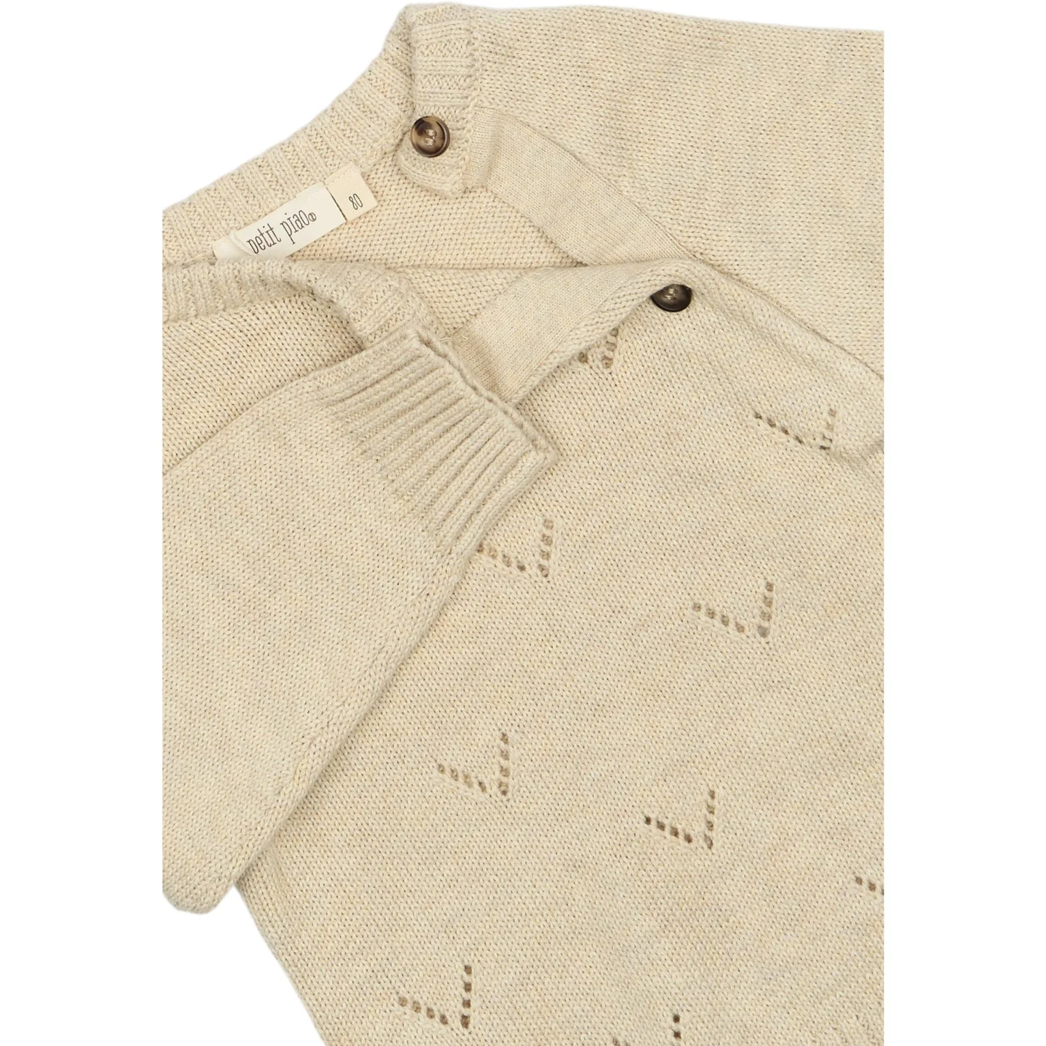 Petit Piao Off White PpDaqa Fold Over Knit - Image 3