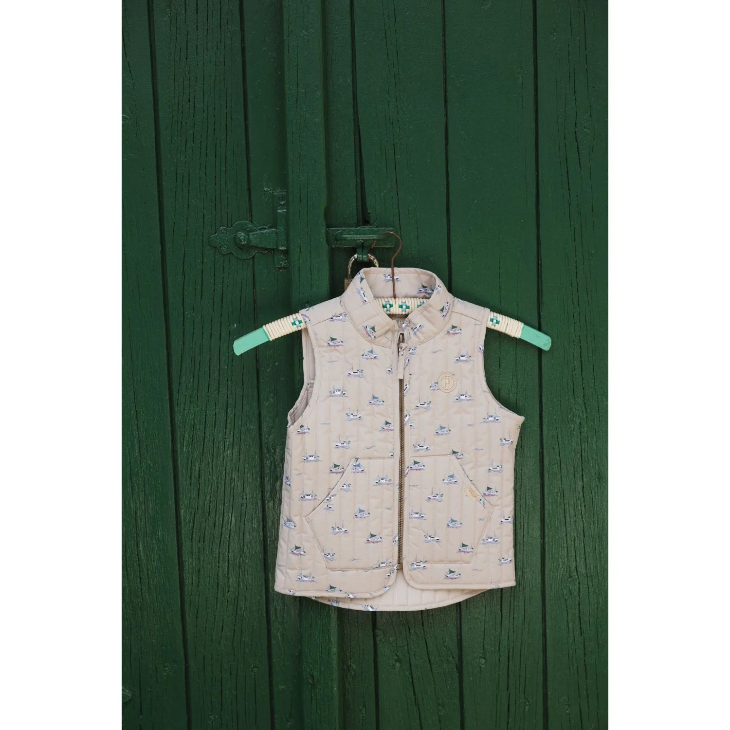 Petit Piao Oxford Tan Boat AOP PPEver Thermo Waistcoat - Image 2