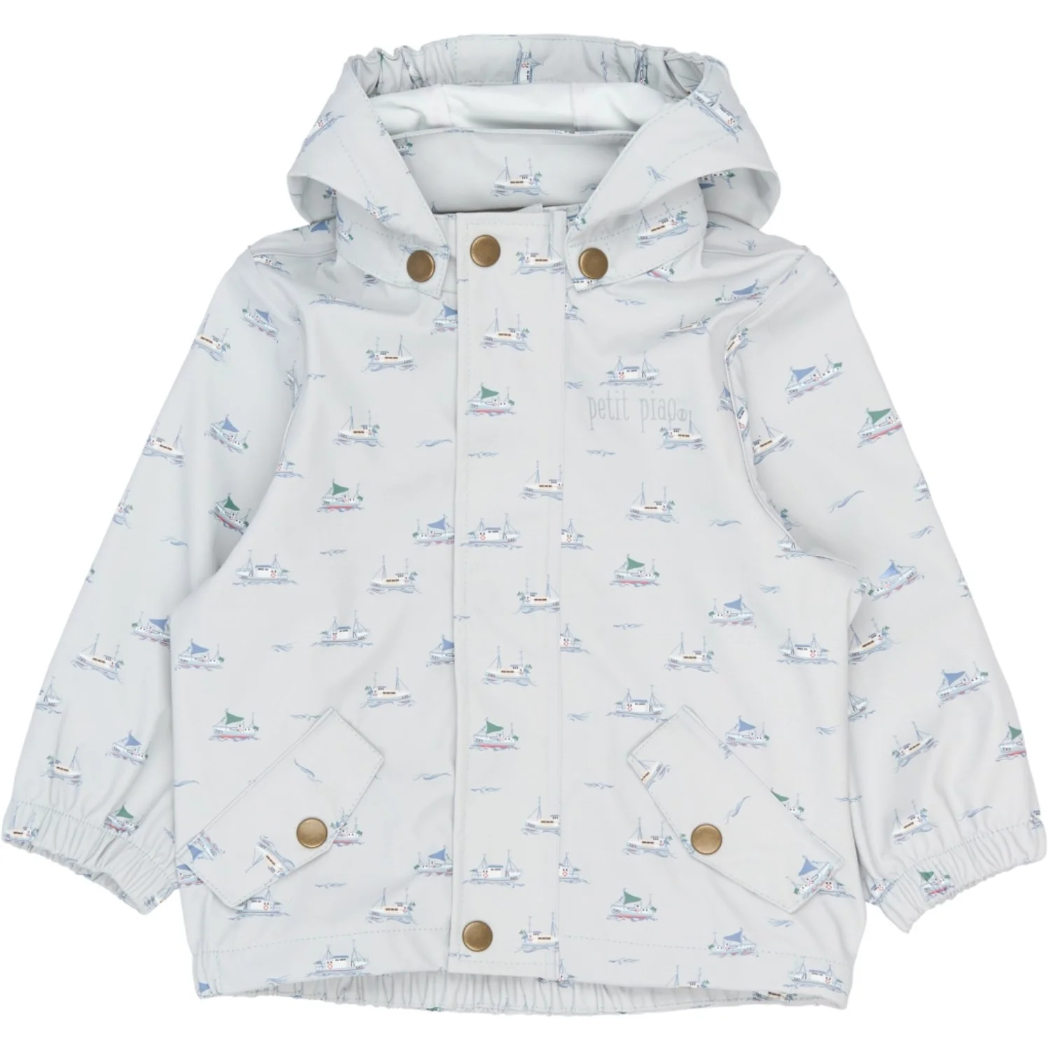 Petit Piao Pearl Blue Boat AOP PPDai Rainwear Set W. Susp. - Image 2