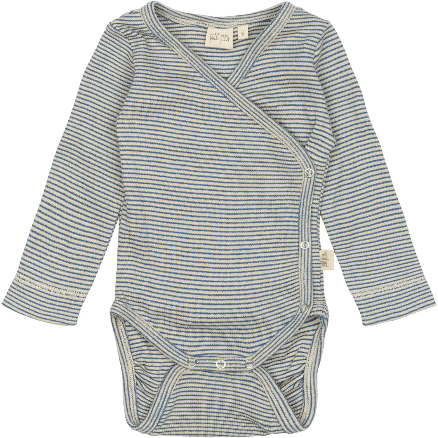 Petit Piao True Navy/Dark Off White PPDian Body L/S Fold Over Stripe NOOS