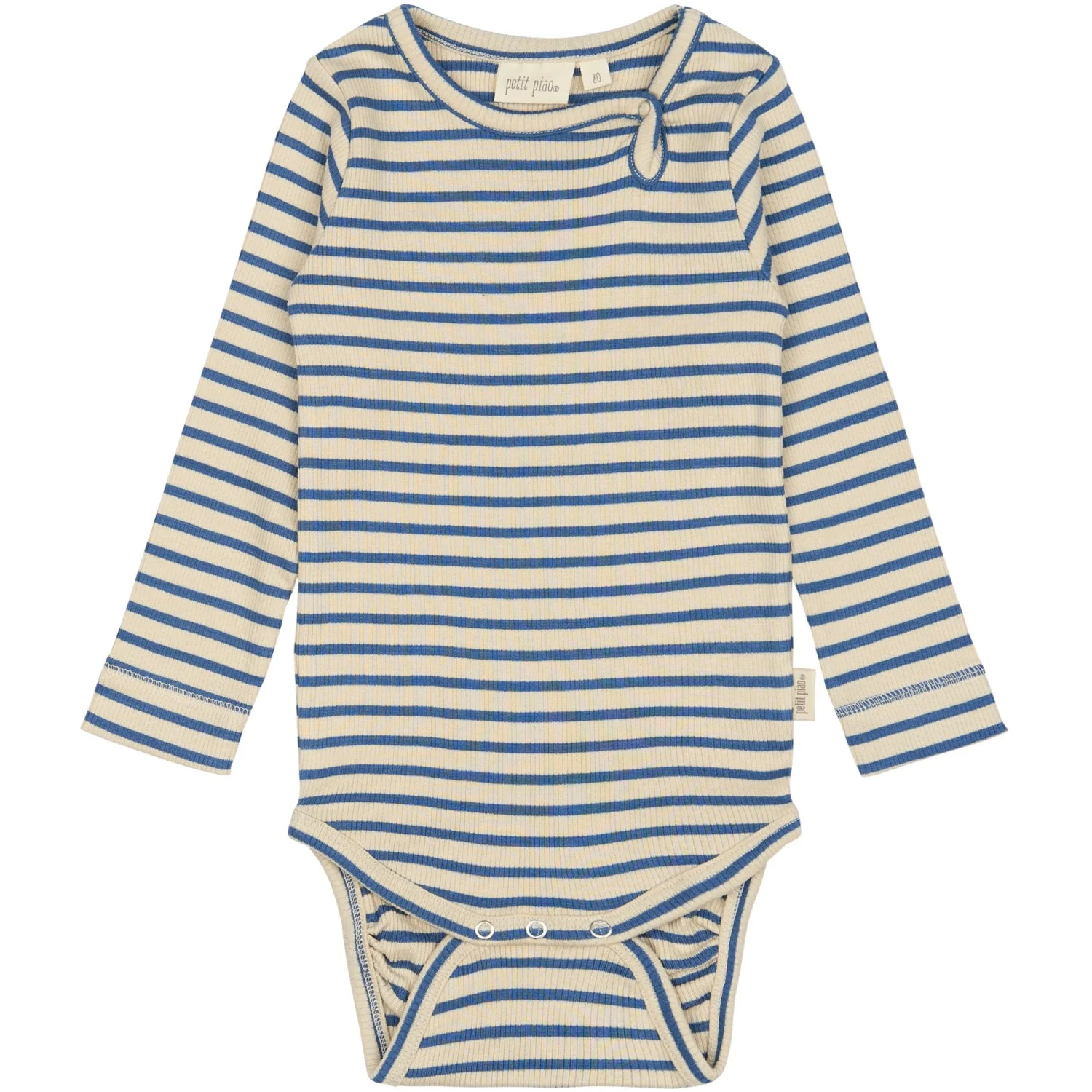 Petit Piao True Navy/off White Body L/S Modal Striped