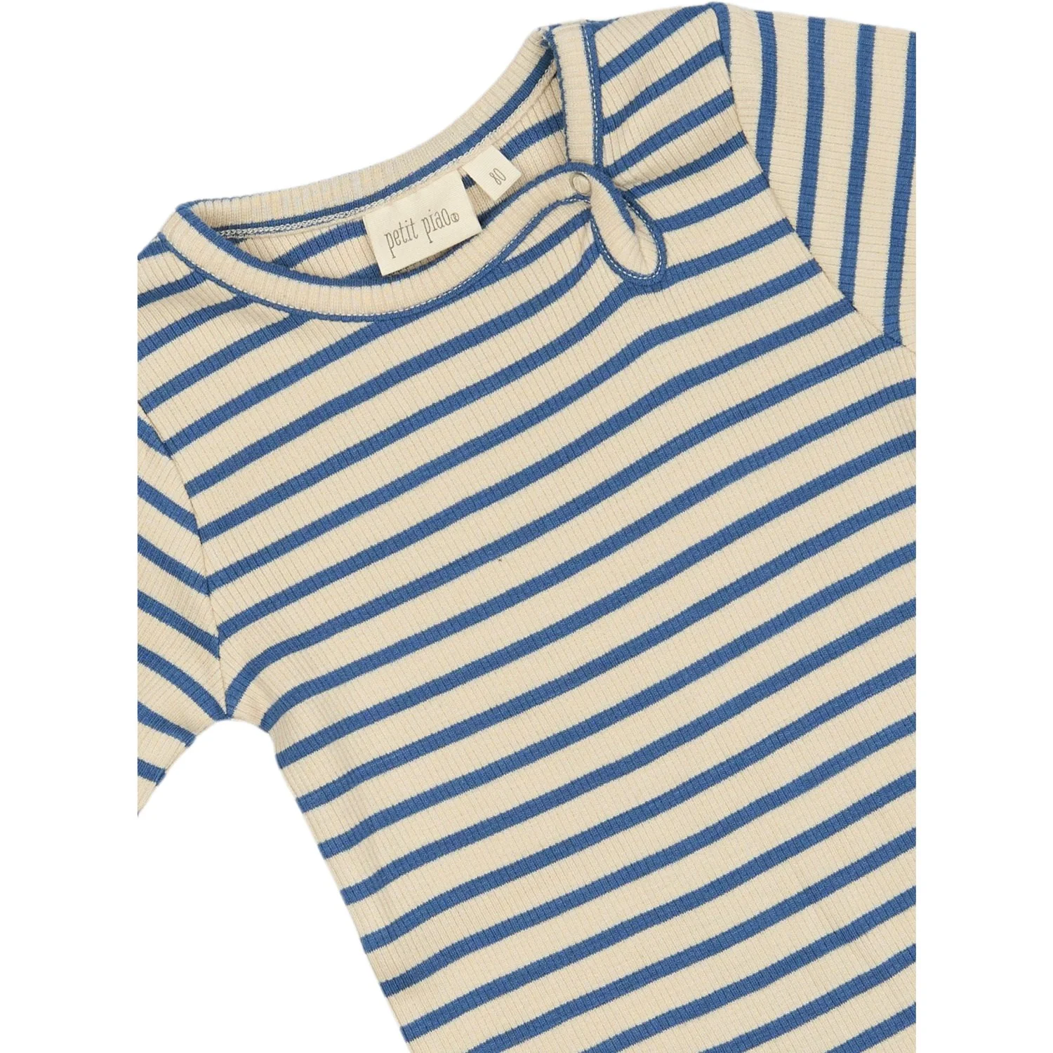 Petit Piao True Navy/off White Body L/S Modal Striped - Image 2