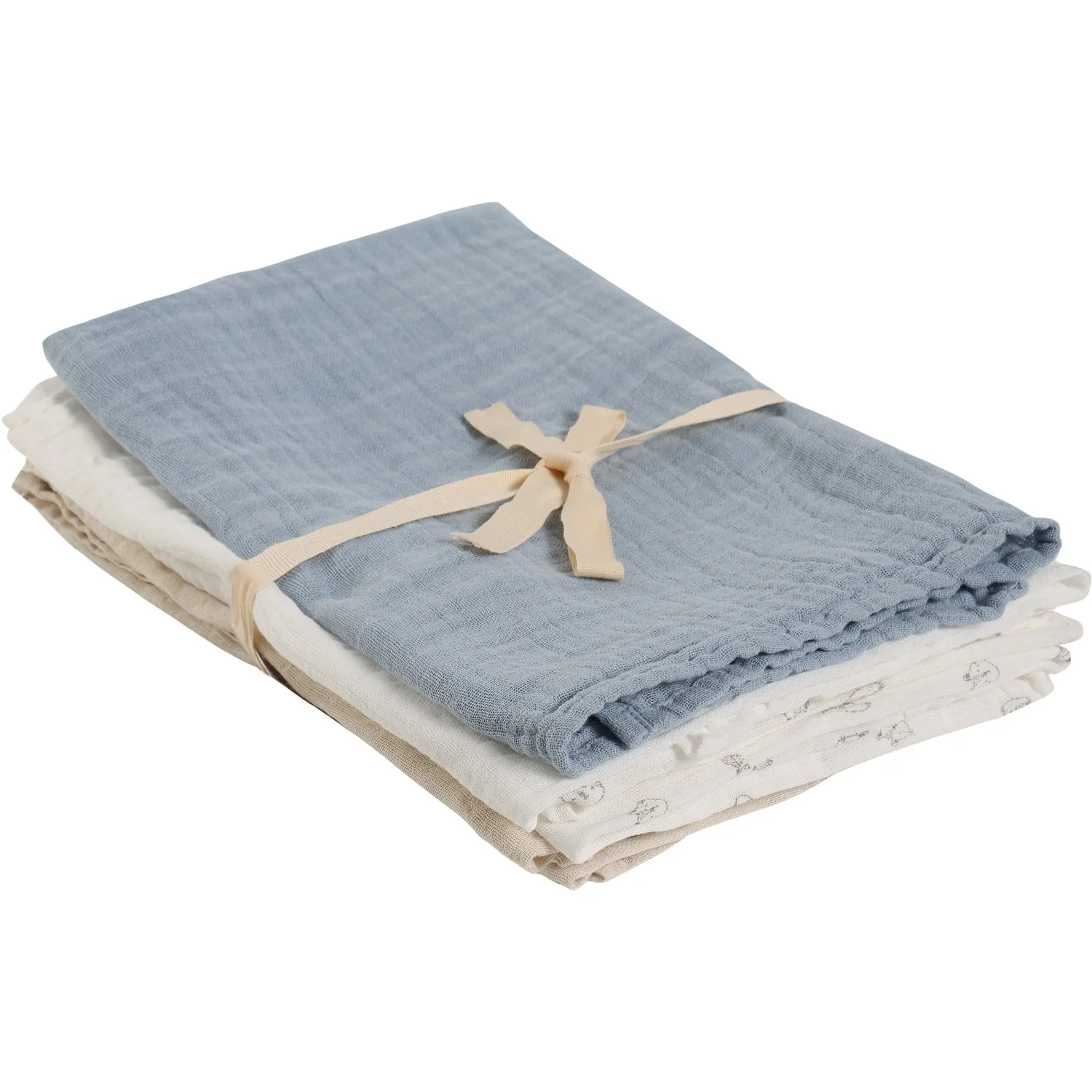 Pippi Ashley Blue Muslin Cloth (3-Pack) - Image 3