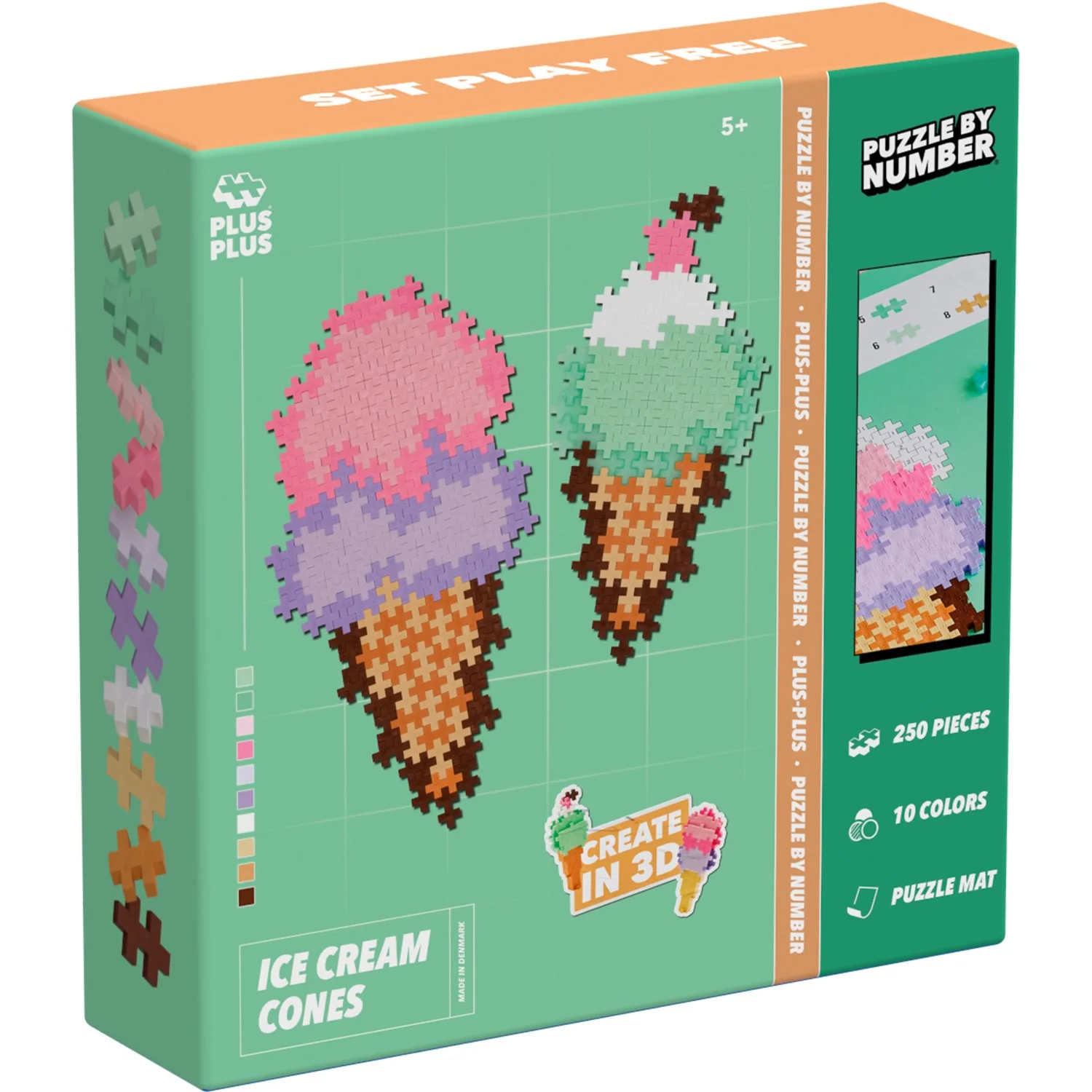 Plus-Plus Puzzle By Number Ice Cream Cones 250pcs - Image 13